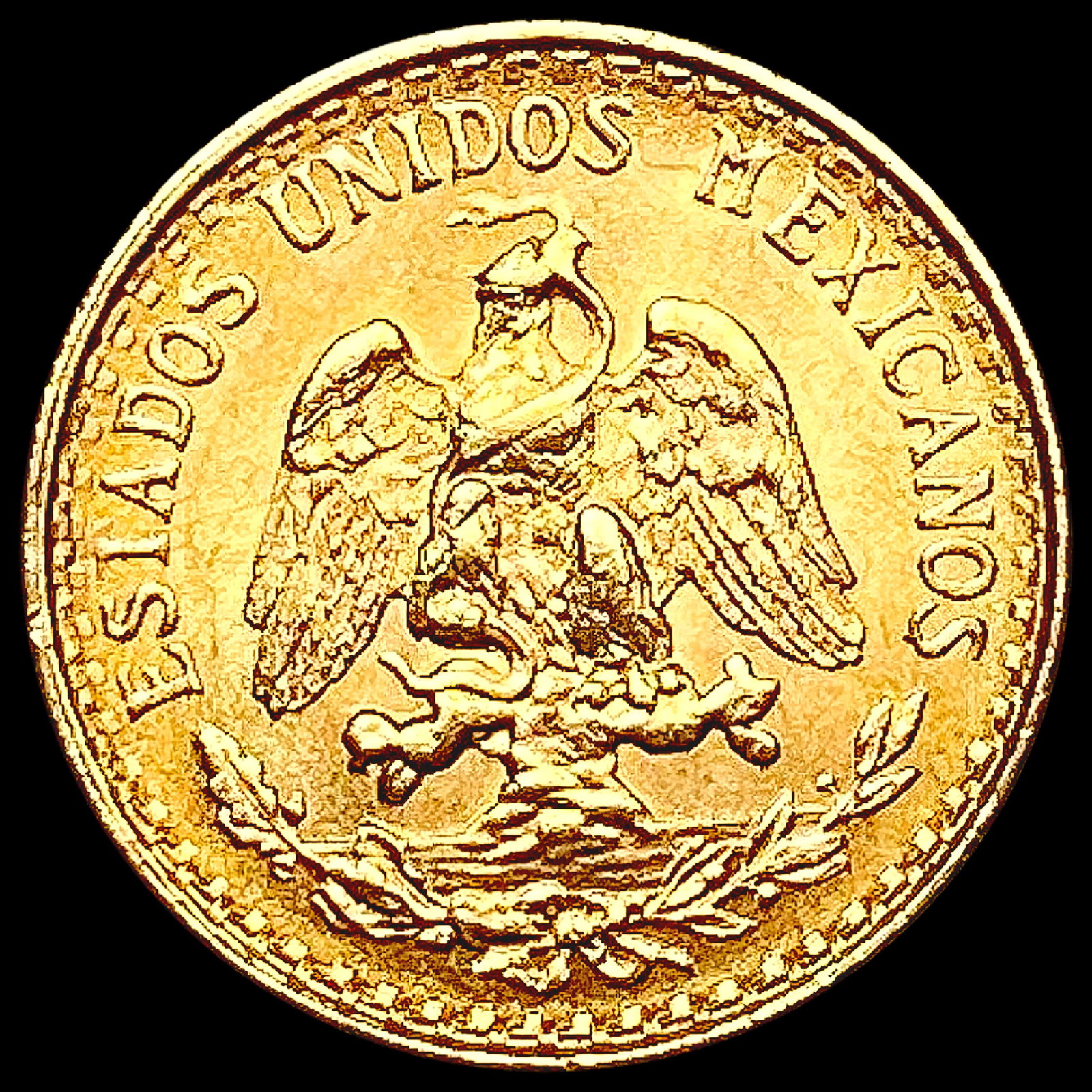 1945 Mexico .0482oz Gold 2 Pesos GEM BU: 1945 Mexico .0482oz Gold 2 Pesos GEM BU