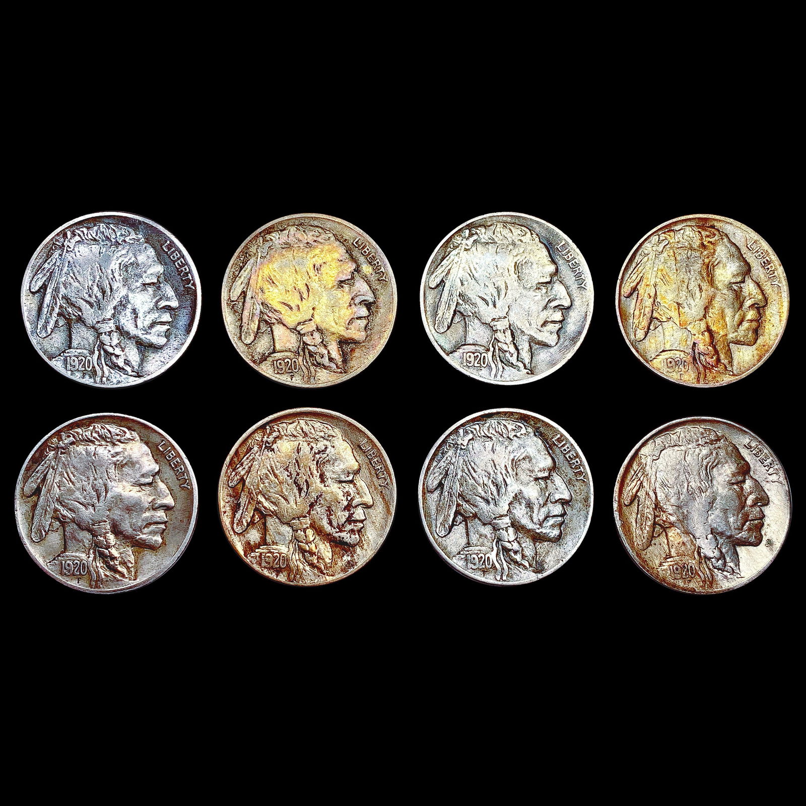[8] 1920 Buffalo Nickels HIGH GRADE (1 of 2)