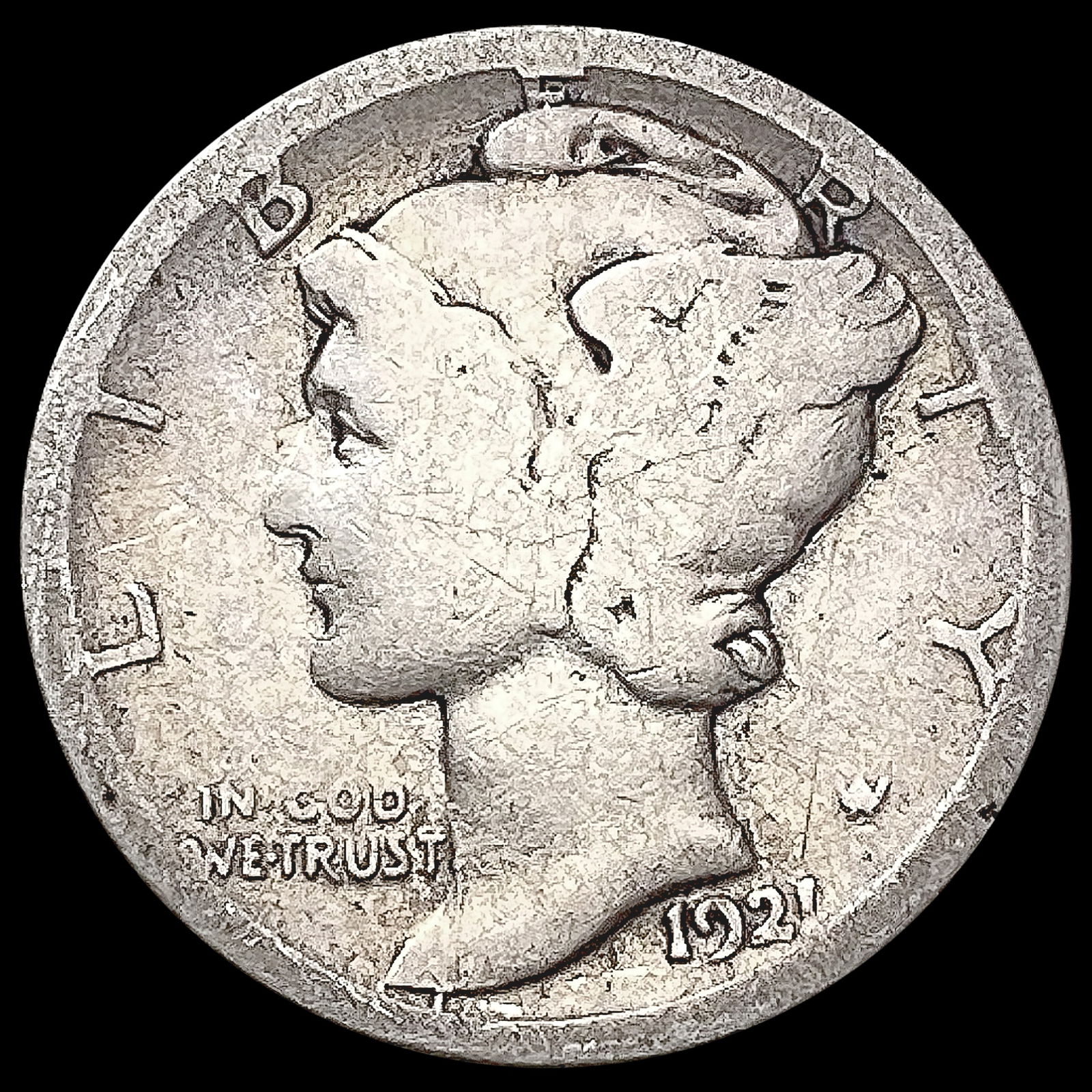 1921-D Mercury Dime NICELY CIRCULATED (1 of 2)