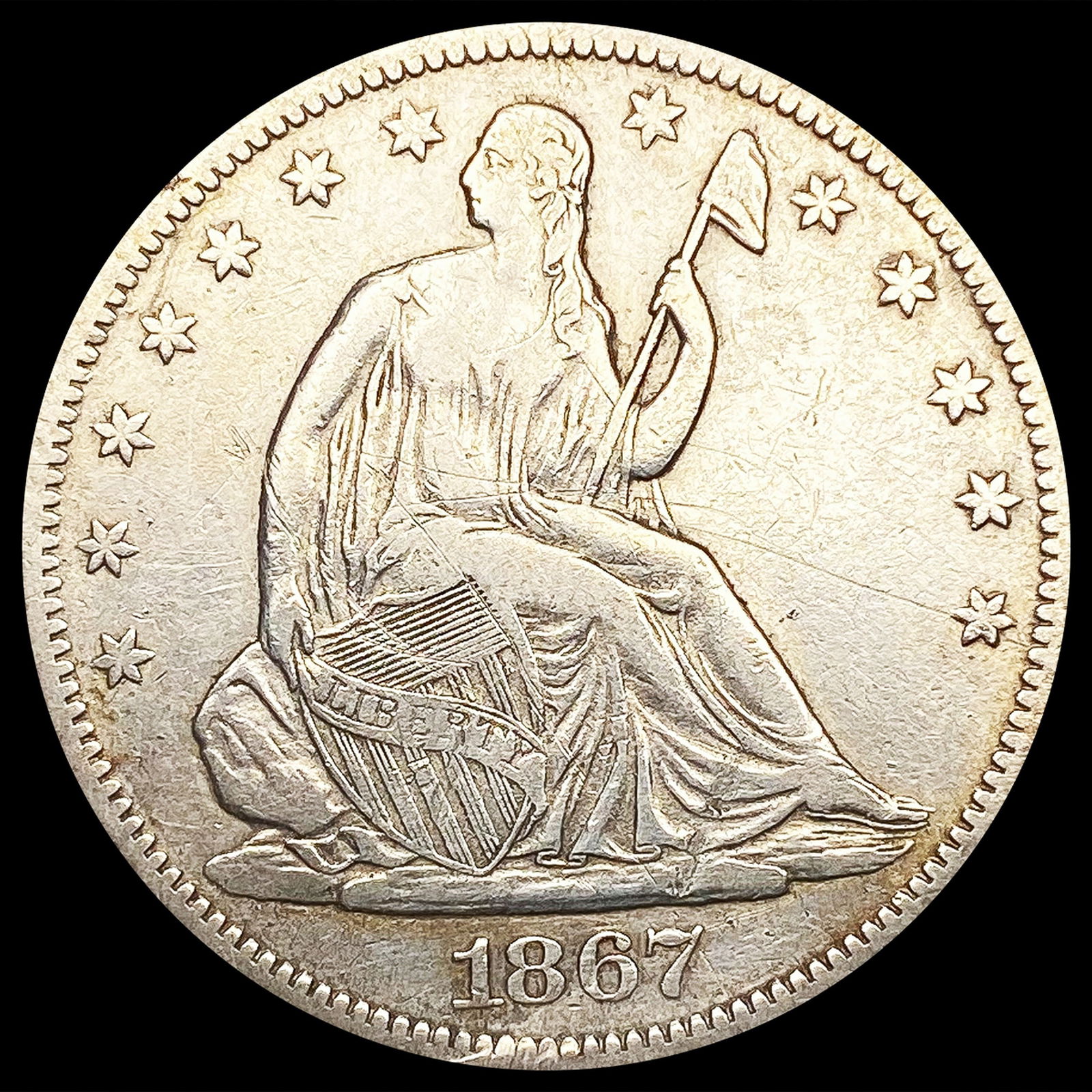 1867-S Seated Liberty Half Dollar NEARLY UNCIRCULA (1 of 2)
