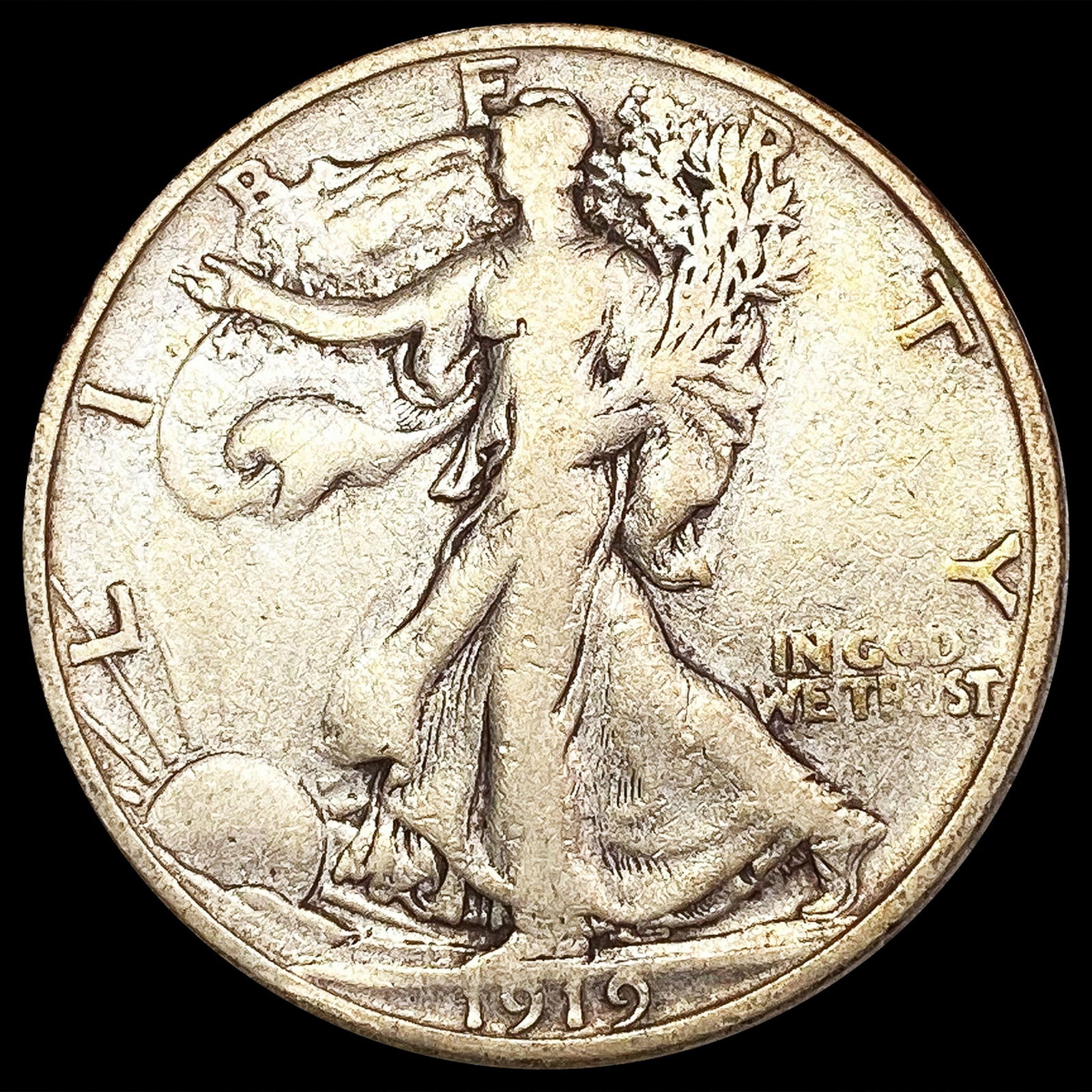 1919-S Walking Liberty Half Dollar NICELY CIRCULAT (1 of 2)