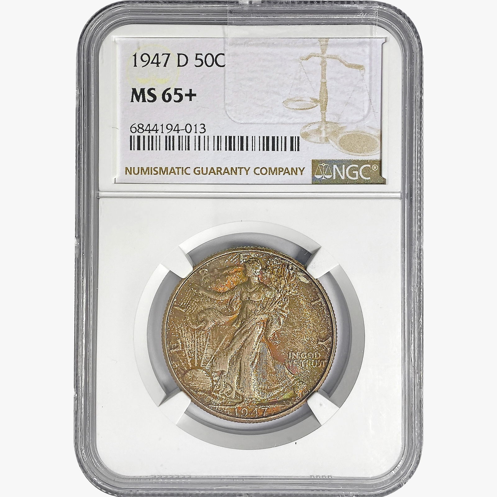 1947-D Walking Liberty Half Dollar NGC MS65+ (1 of 2)