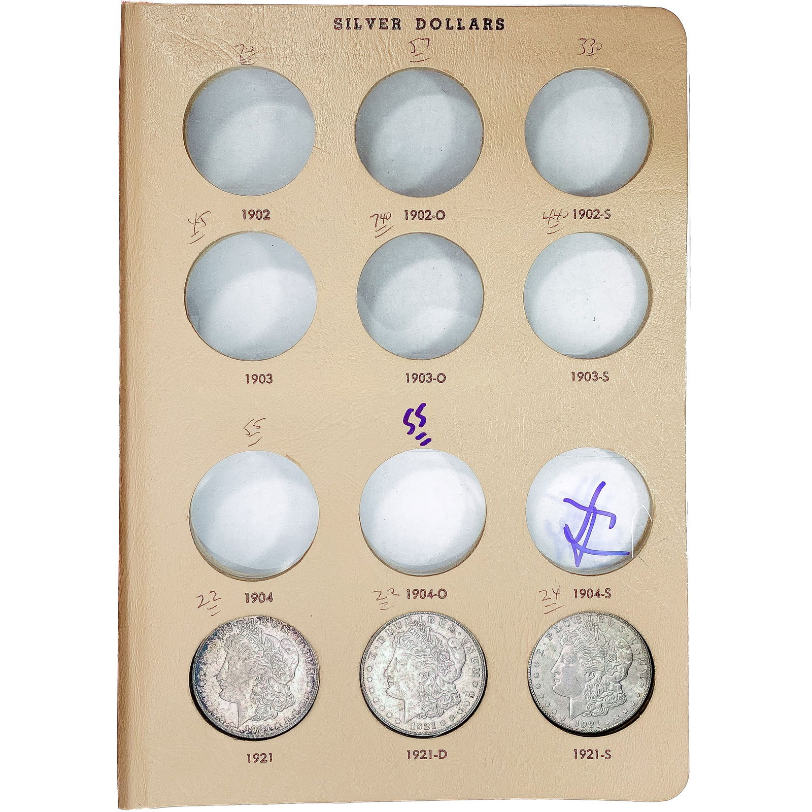 1921 Morgan Dollar Book [3 Coins] (1 of 3)