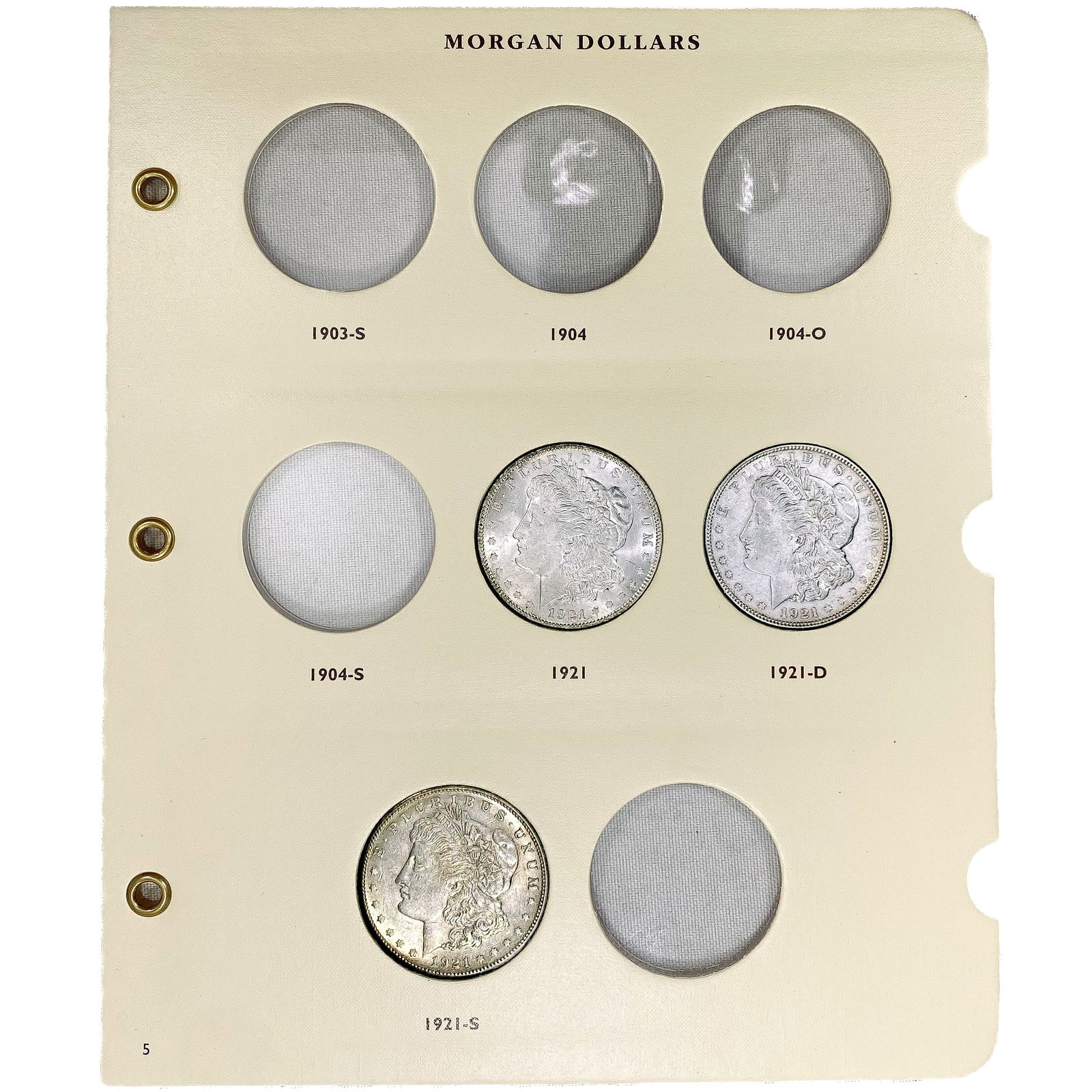 1921 Morgan Dollar Book [3 Coins] (1 of 3)