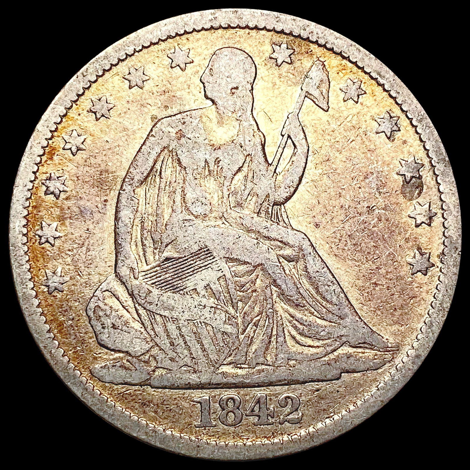 1842 Seated Liberty Half Dollar NICELY CIRCULATED (1 of 2)