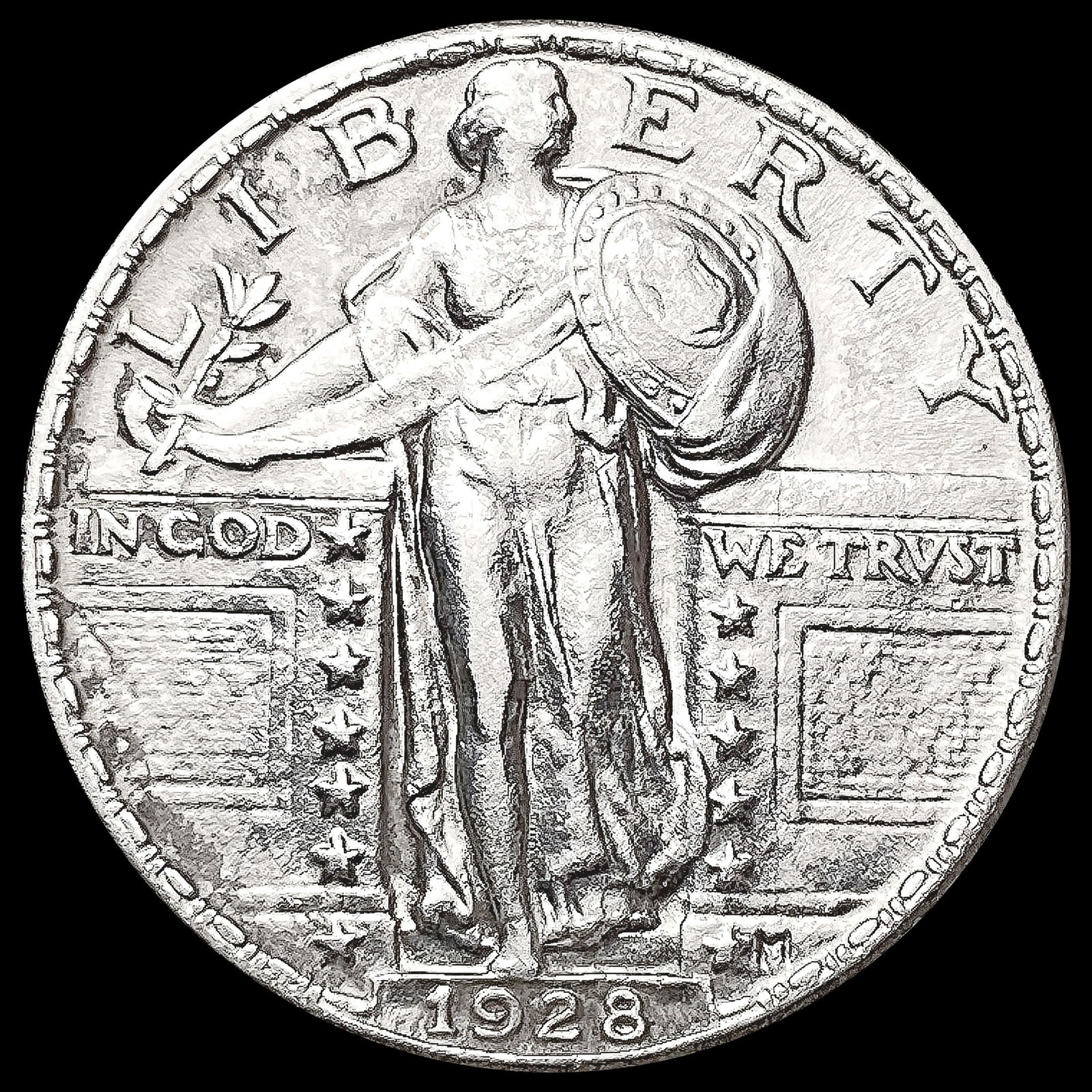1928 Standing Liberty Quarter CHOICE AU (1 of 2)