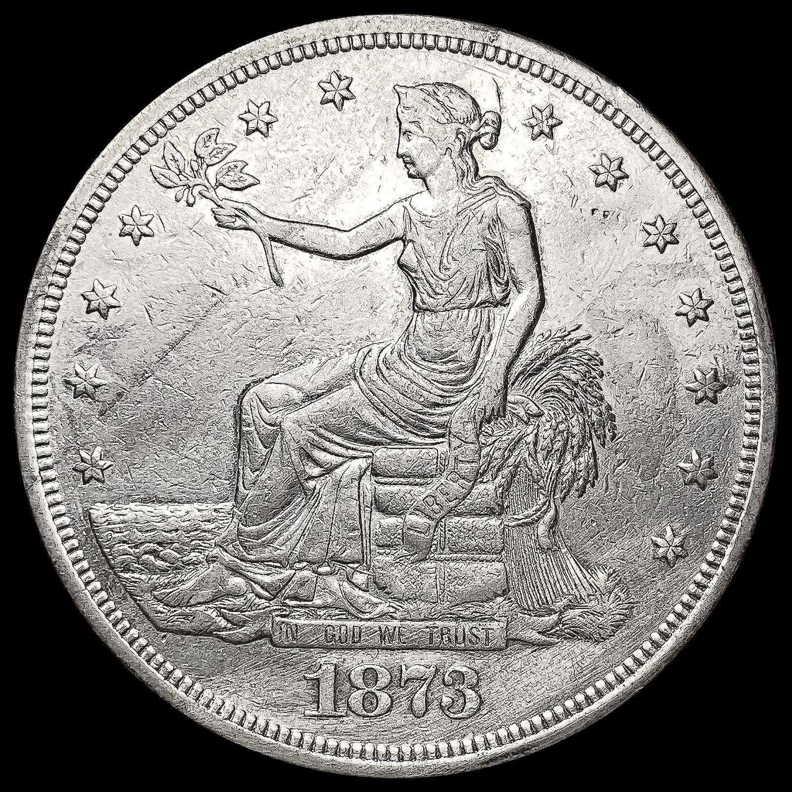 1873 Silver Trade Dollar CLOSELY UNCIRCULATED (1 of 2)