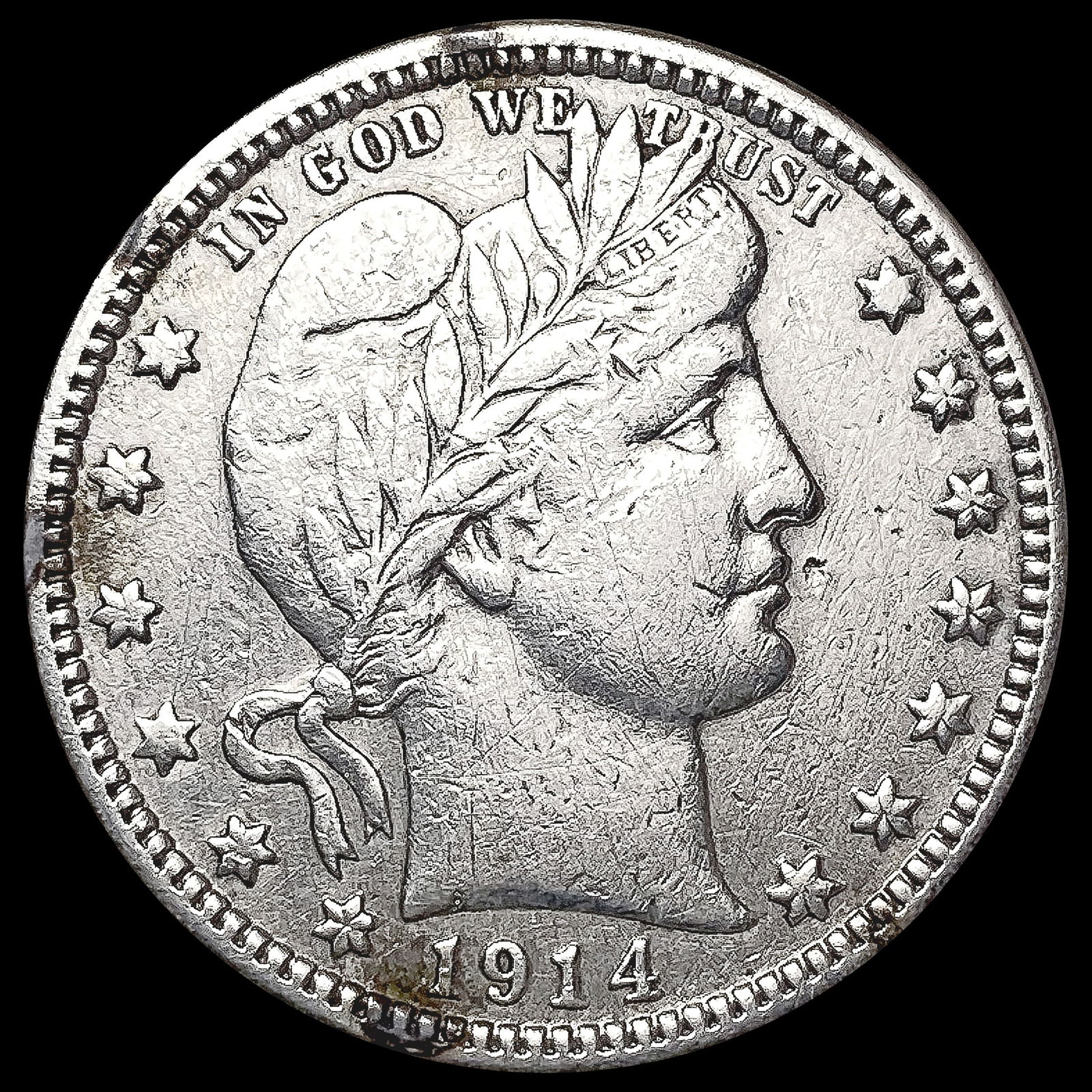 1914-D Barber Quarter CLOSELY UNCIRCULATED (1 of 2)