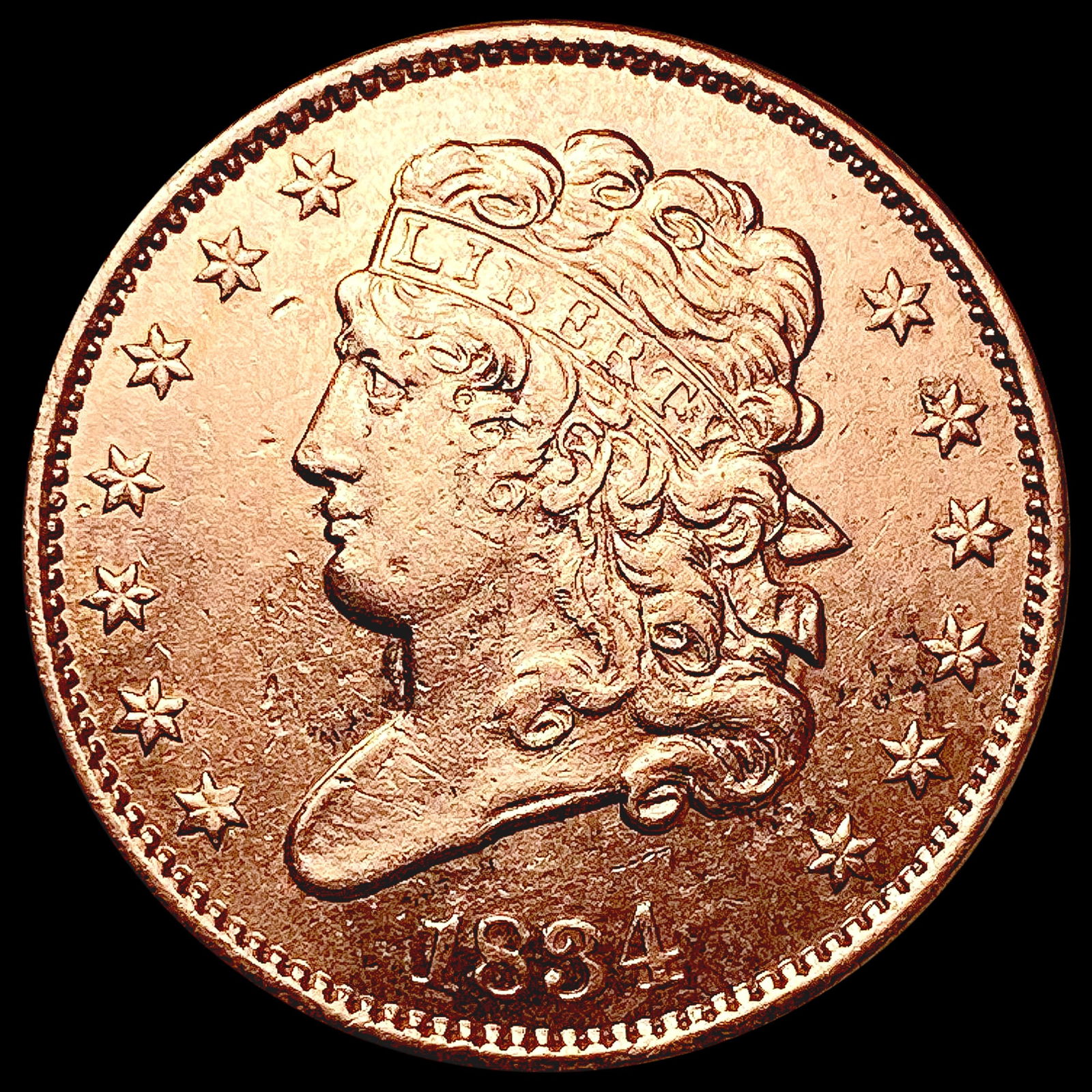 1834 RED Classic Head Half Cent UNCIRCULATED (1 of 2)