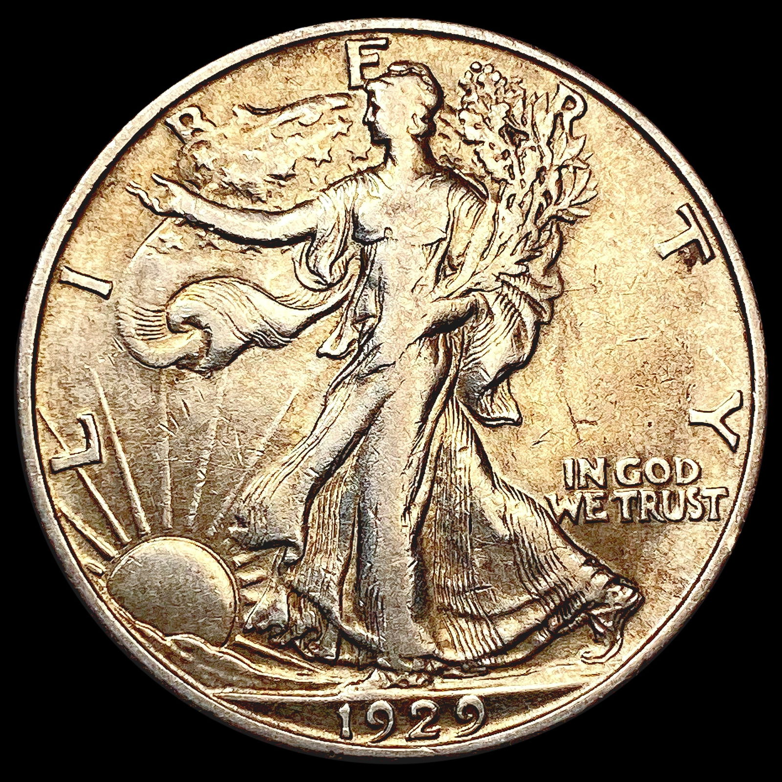 1929-D Walking Liberty Half Dollar NEARLY UNCIRCUL (1 of 2)