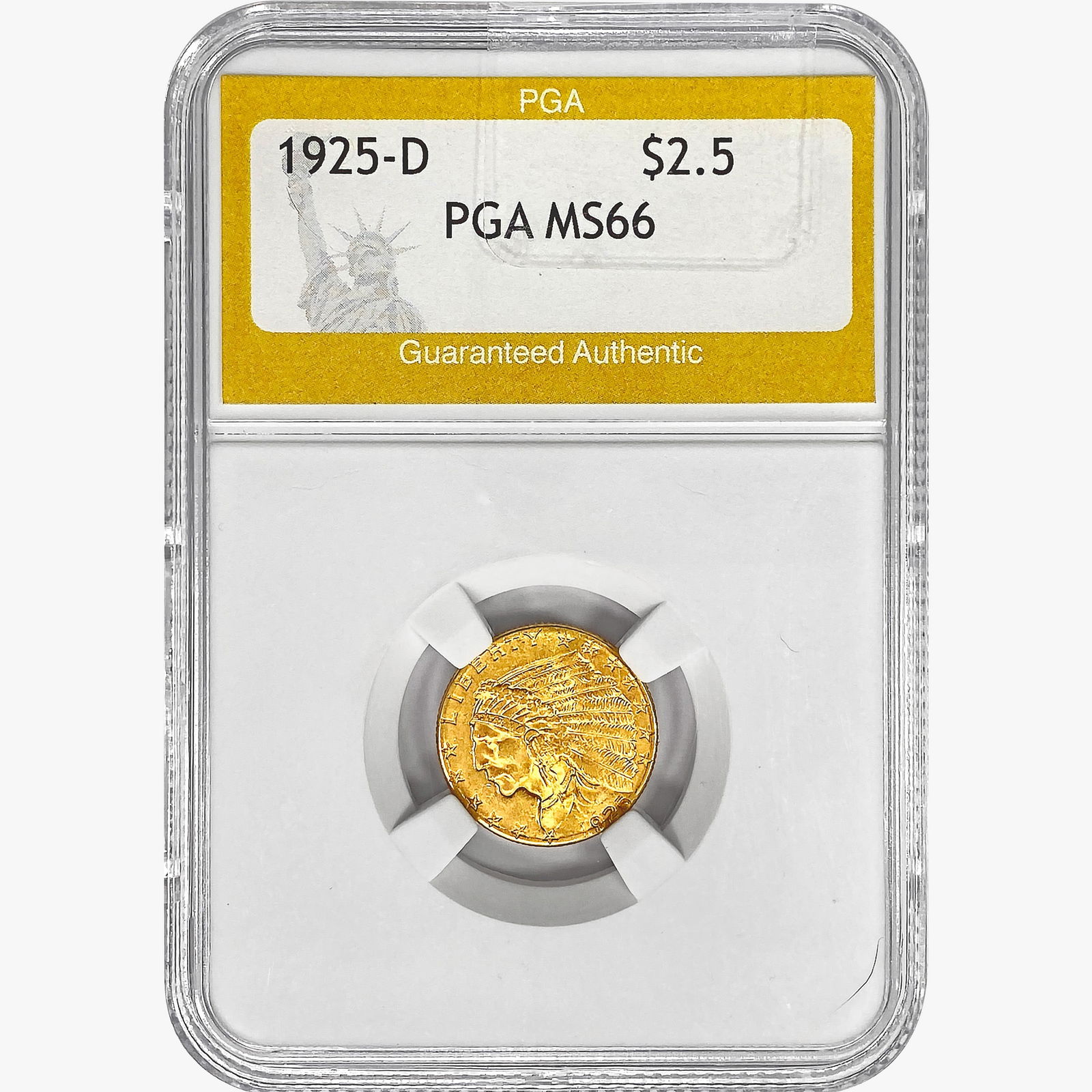 1925-D $2.50 Gold Quarter Eagle PGA MS66 (1 of 2)