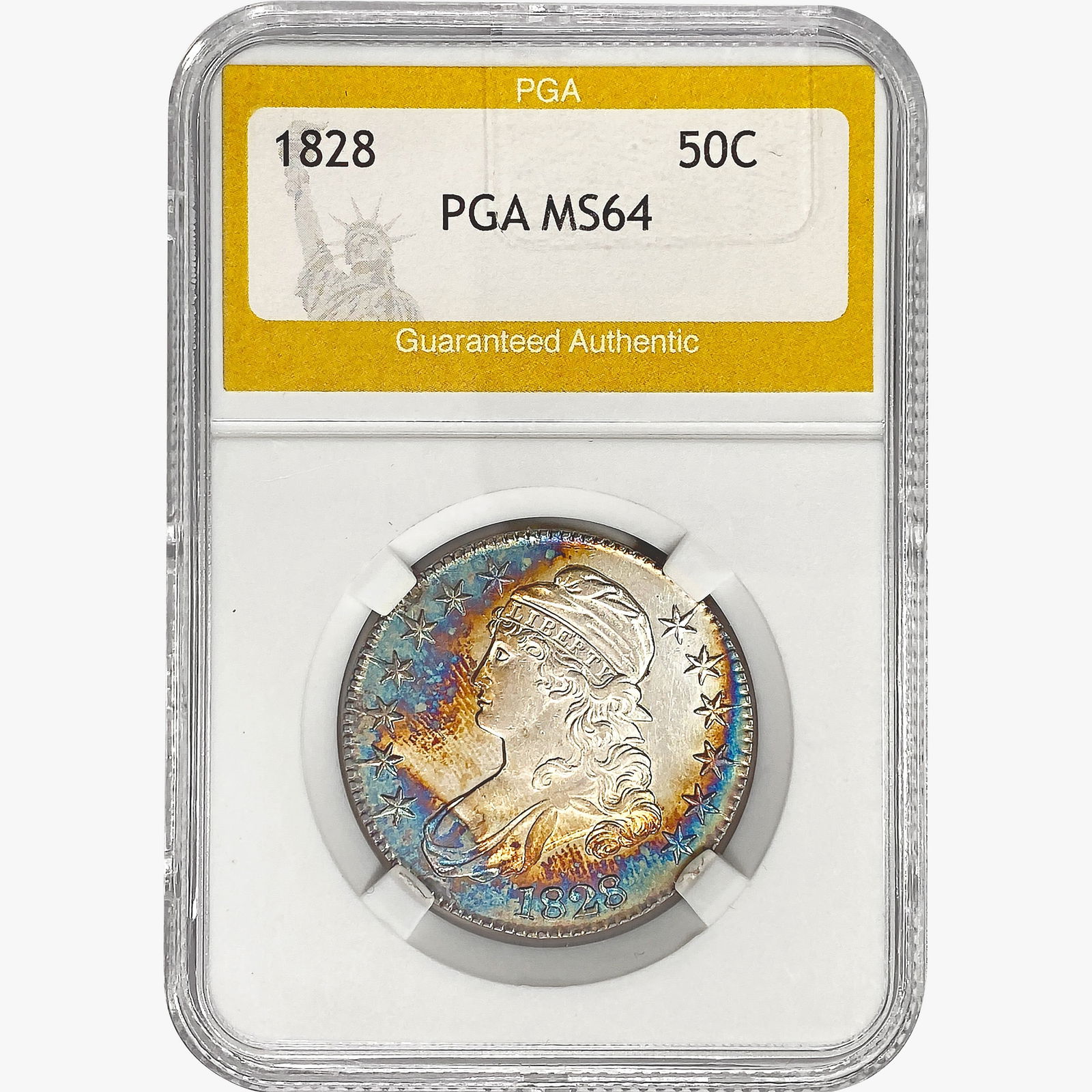 1828 Capped Bust Half Dollar PGA MS64 (1 of 2)