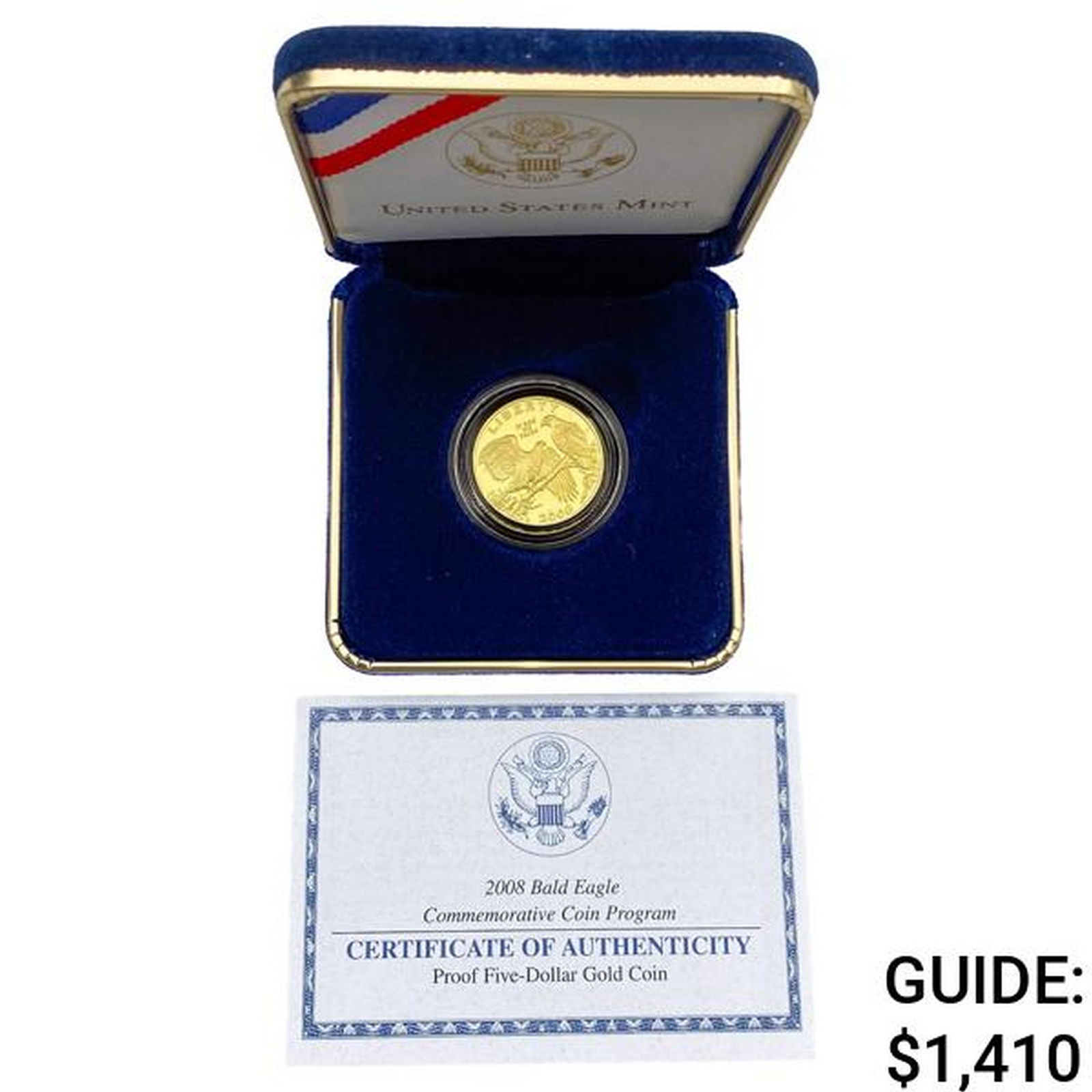 US $5 Gold 8.359 grams Bald Eagle Coin (1 of 2)