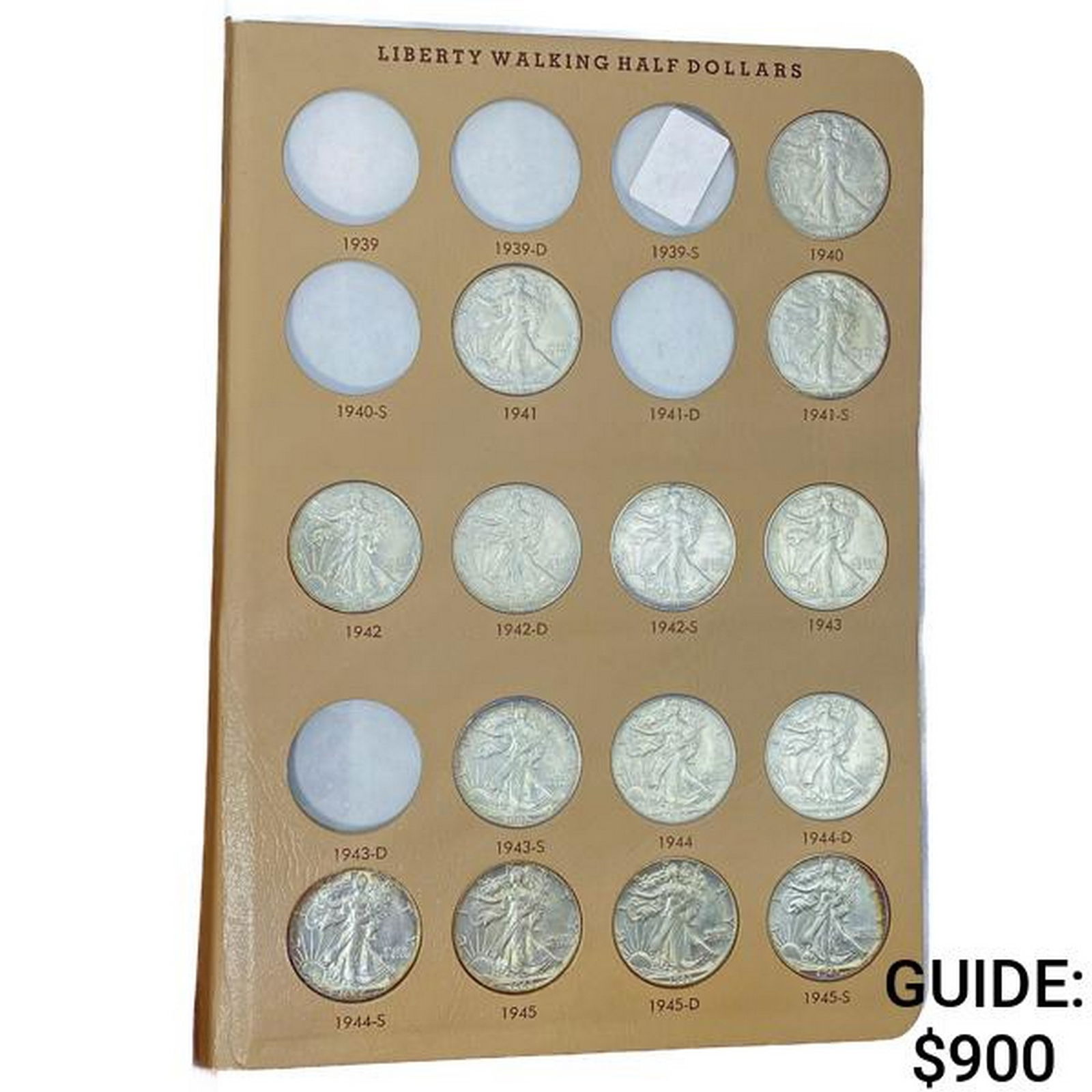 1940-1947 Walking Lib. Half Dollars Book [16 Coins (1 of 5)
