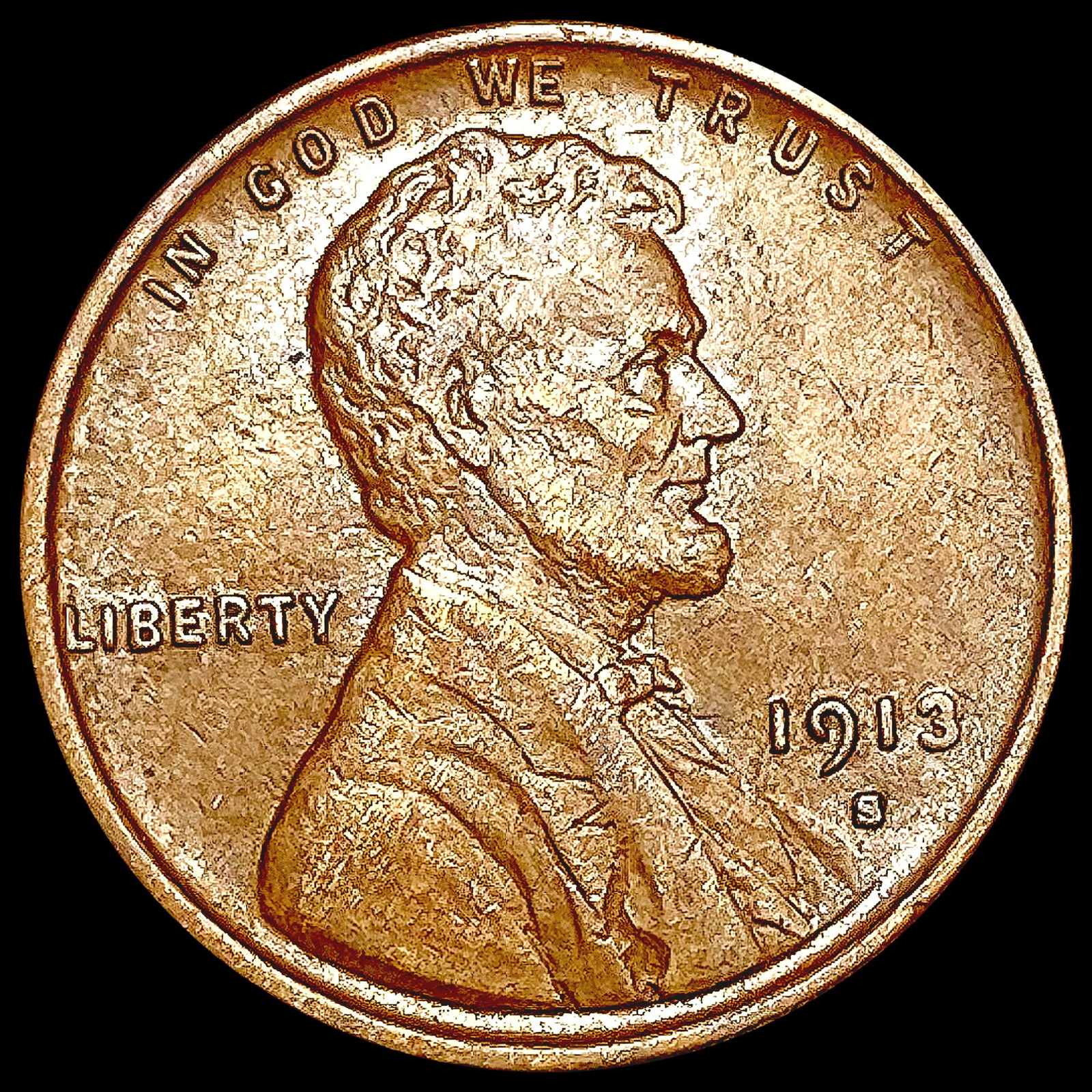 1913-S Wheat Cent CHOICE AU (1 of 2)