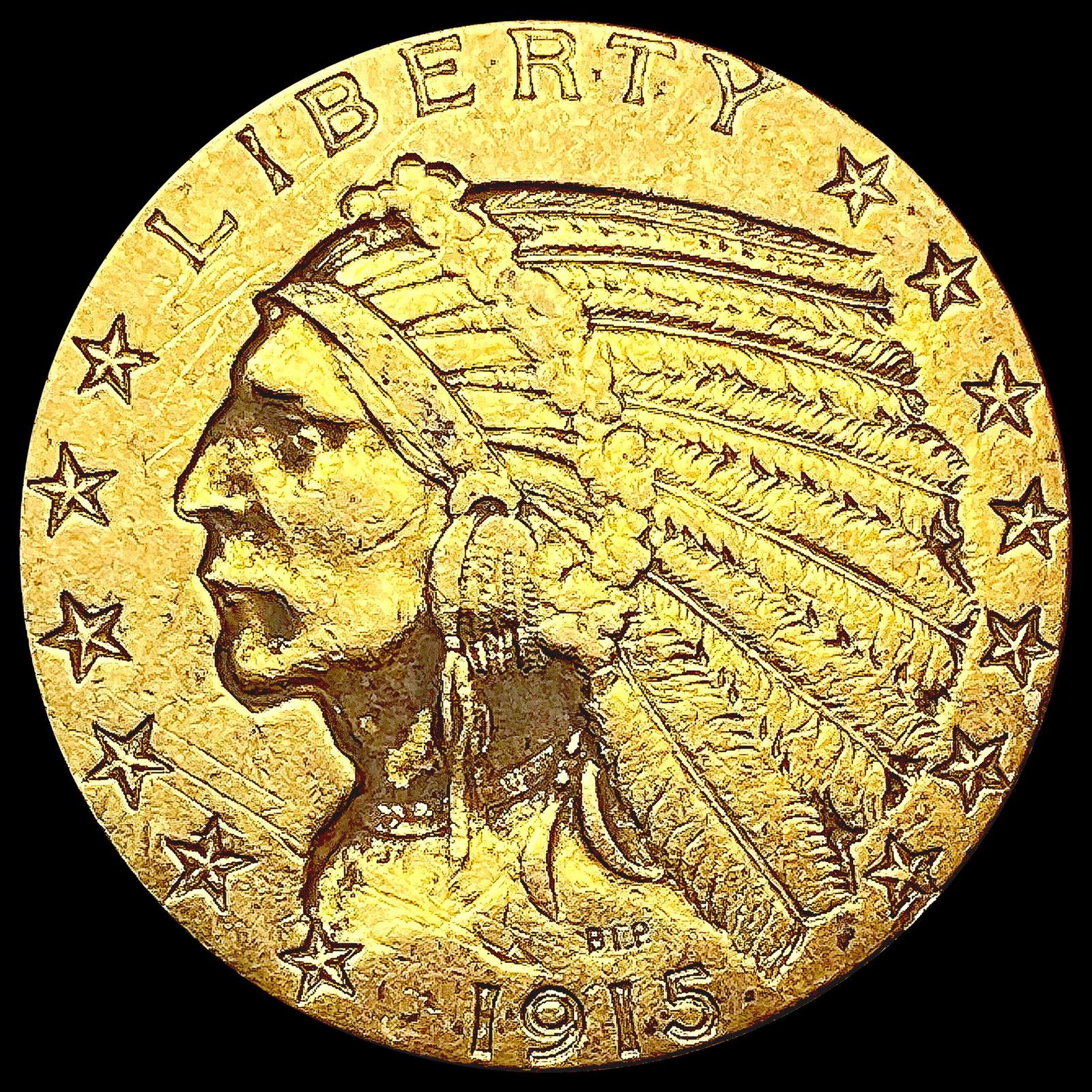 1915 $5 Gold Half Eagle NEARLY UNCIRCULATED (1 of 2)