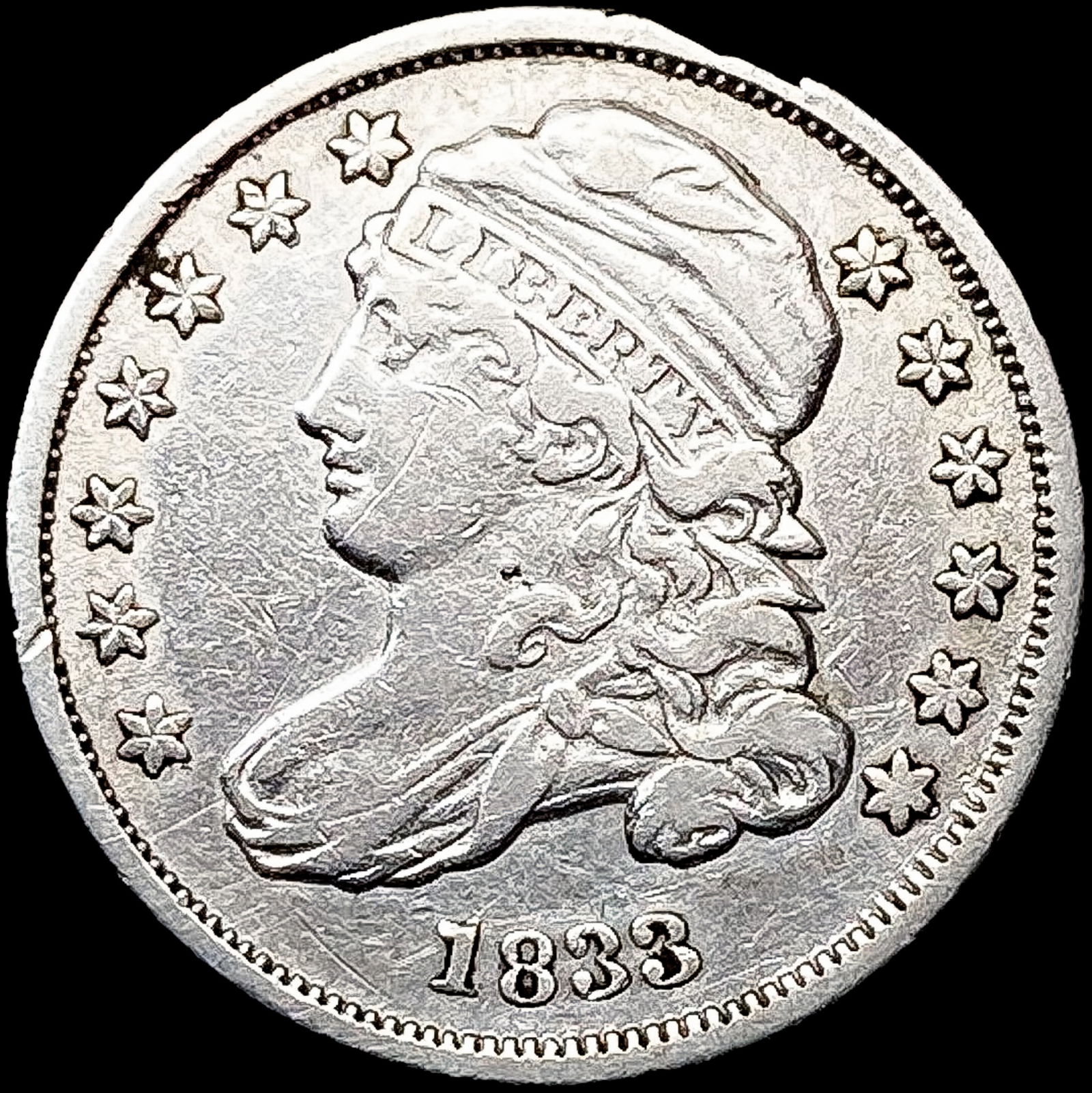 1833 Capped Bust Dime NEARLY UNCIRCULATED (1 of 2)