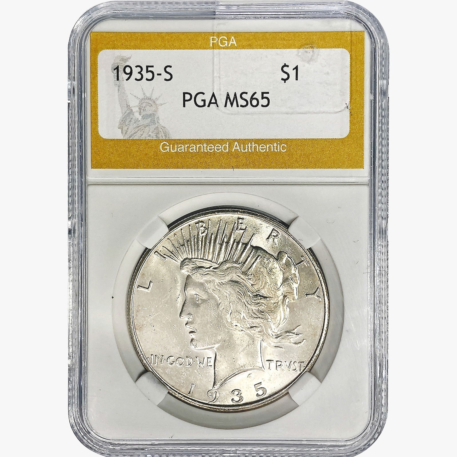 1935-S Silver Peace Dollar PGA MS65 (1 of 2)