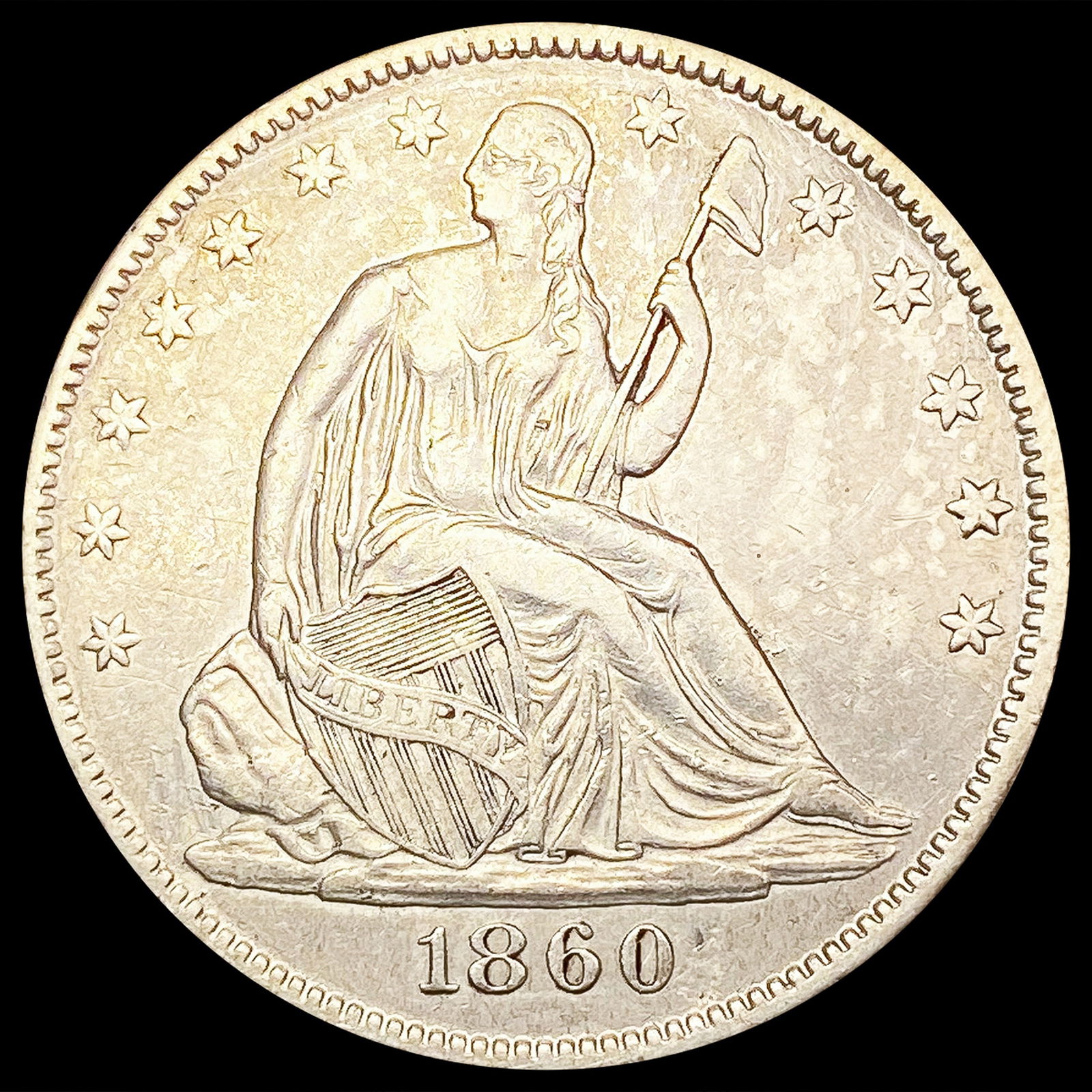 1860-O Seated Liberty Half Dollar CLOSELY UNCIRCUL (1 of 2)
