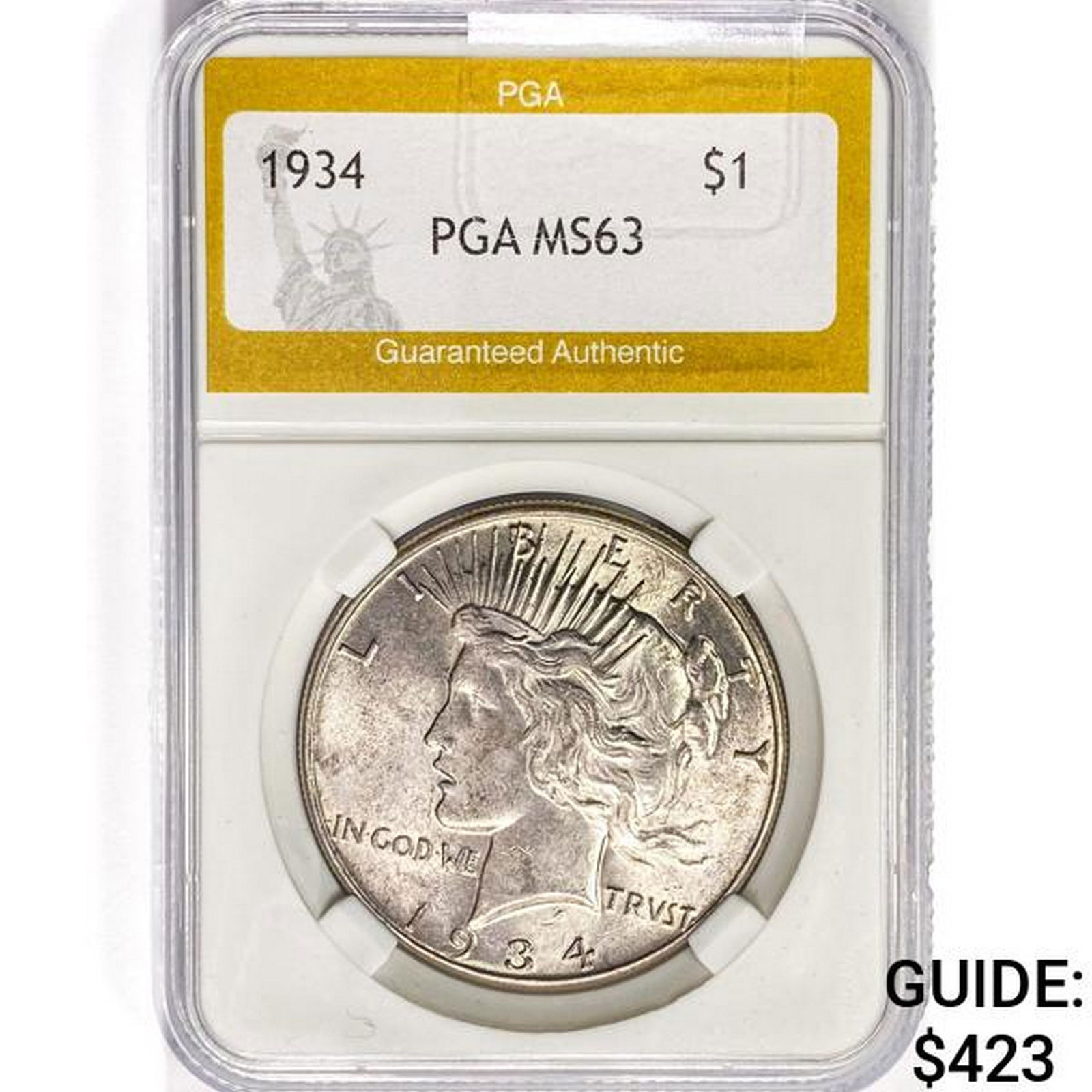 1934 Silver Peace Dollar PGA MS63 (1 of 2)