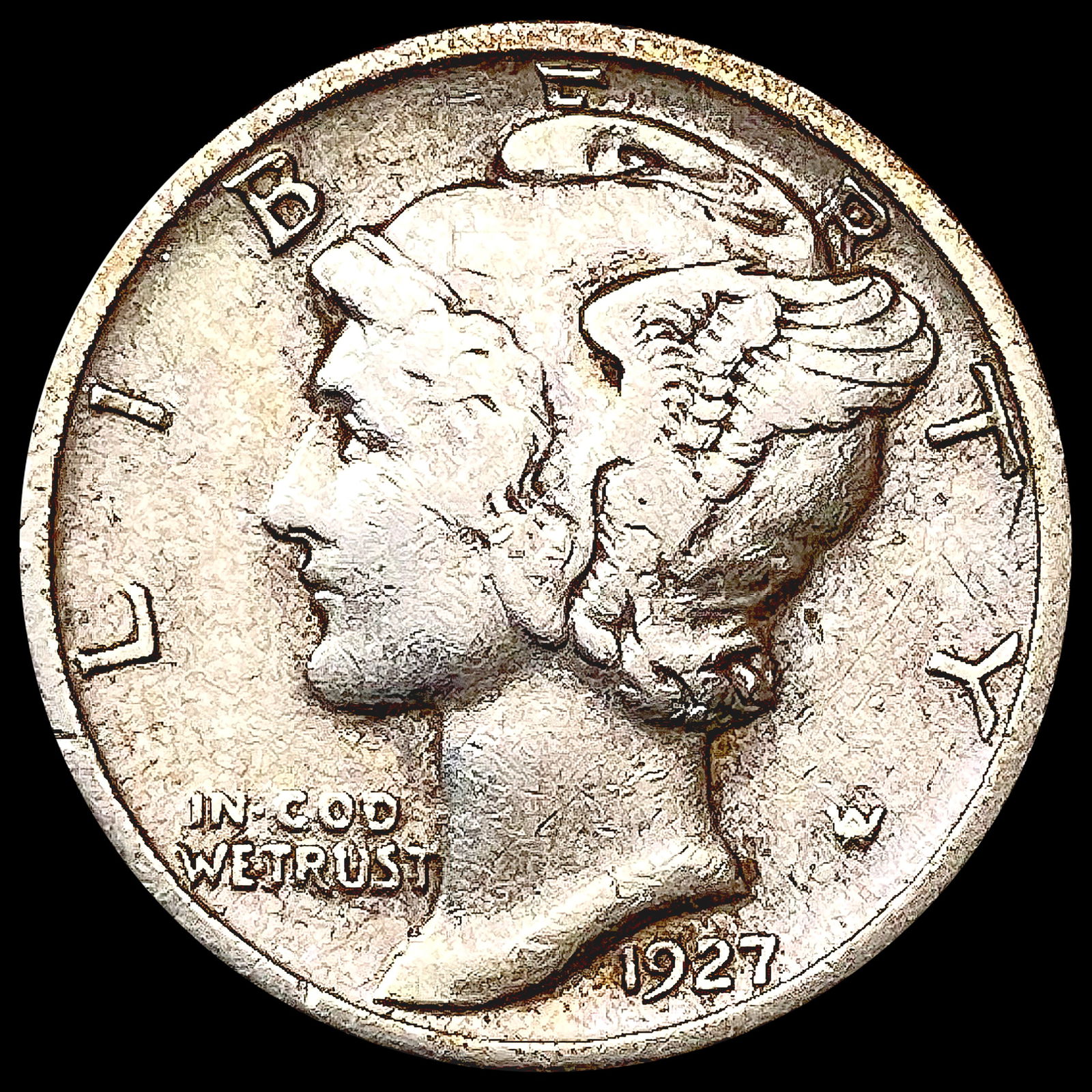 1927-D Mercury Dime NEARLY UNCIRCULATED (1 of 2)