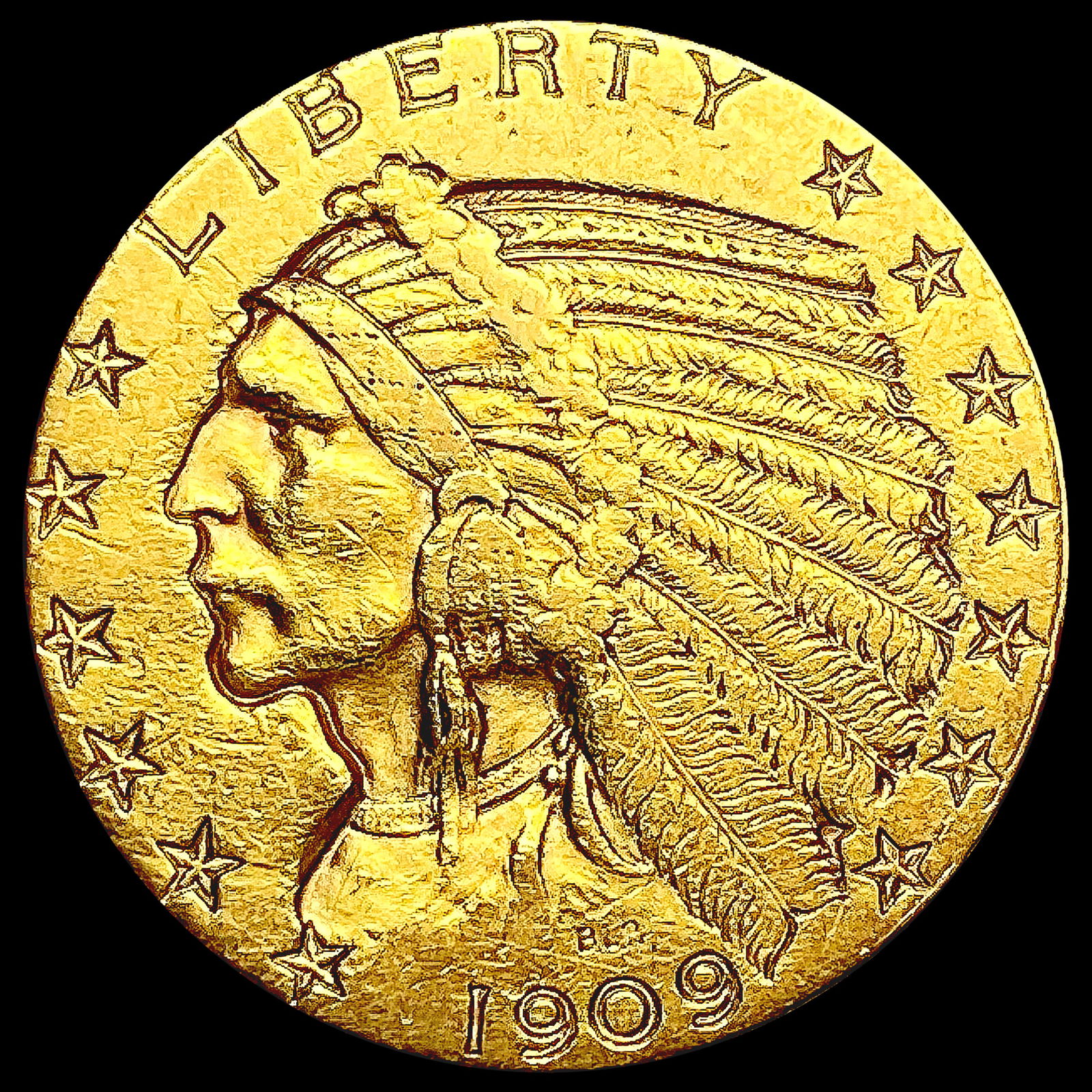 1909-D $5 Gold Half Eagle CLOSELY UNCIRCULATED (1 of 2)