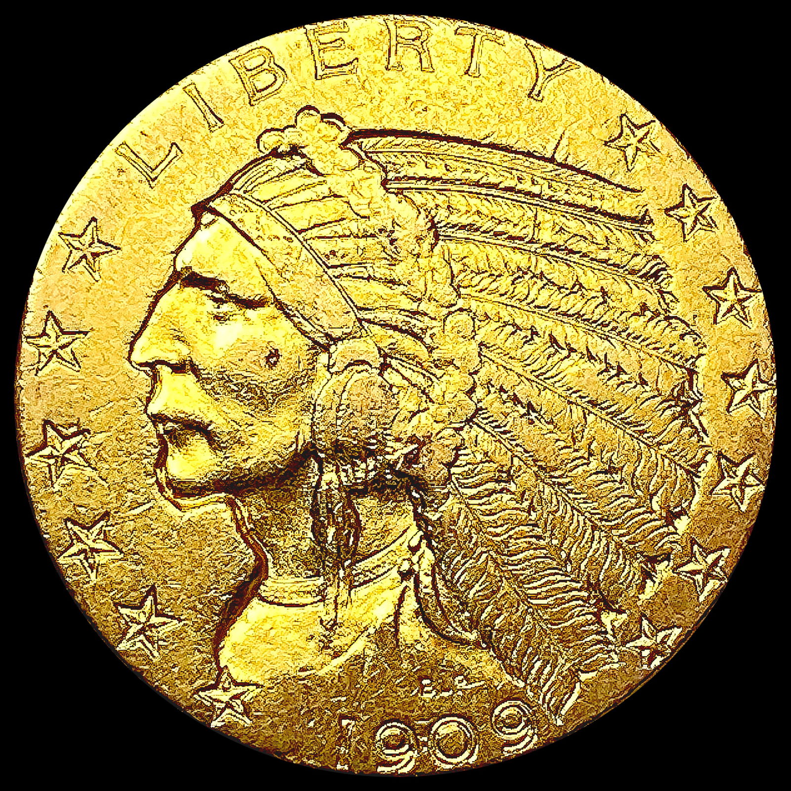 1909-D $5 Gold Half Eagle UNCIRCULATED (1 of 2)