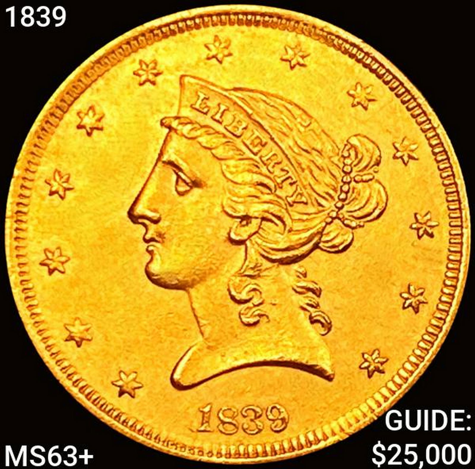 1839 $5 Gold Half Eagle CHOICE BU+ (1 of 2)
