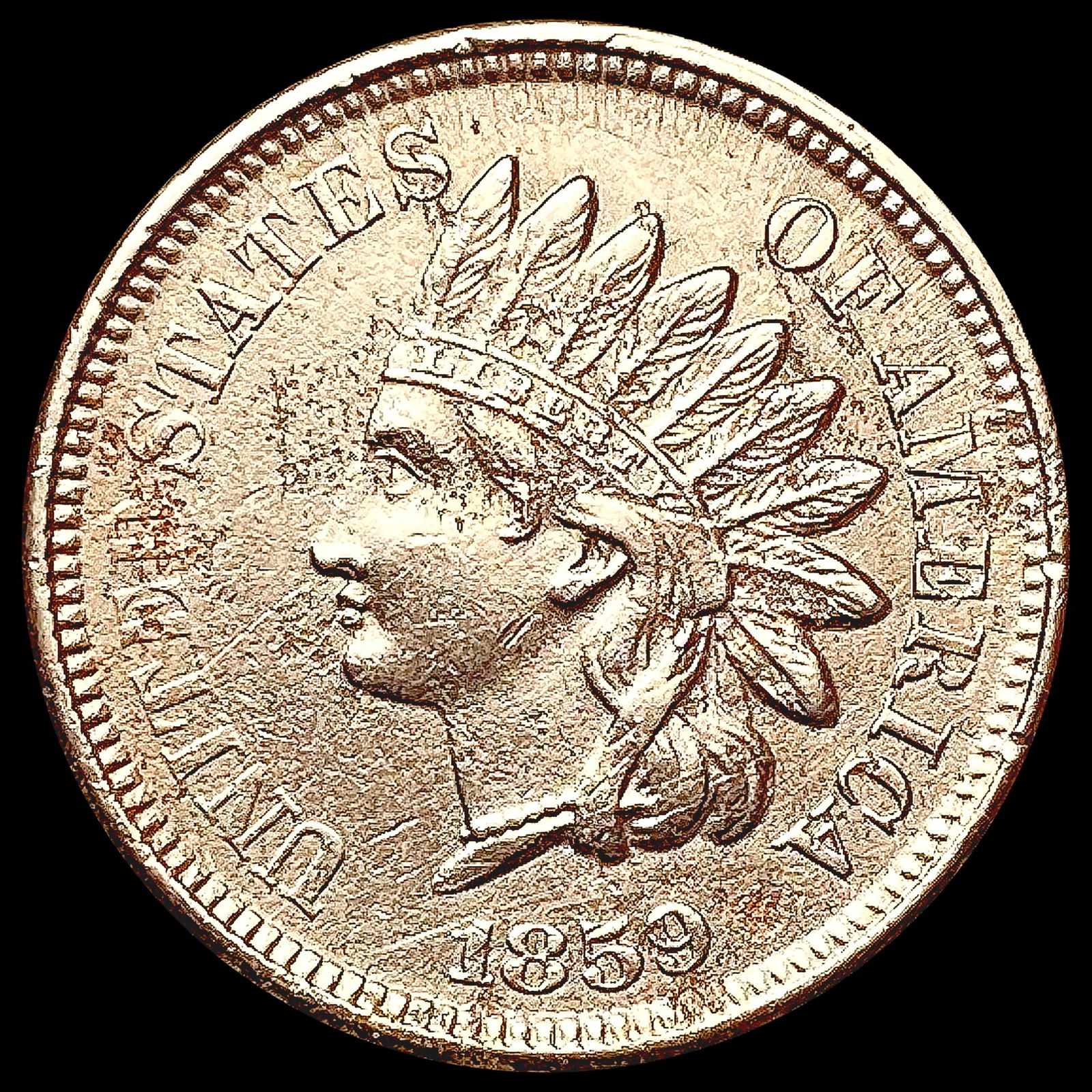 1859 Indian Head Cent CLOSELY UNCIRCULATED (1 of 2)