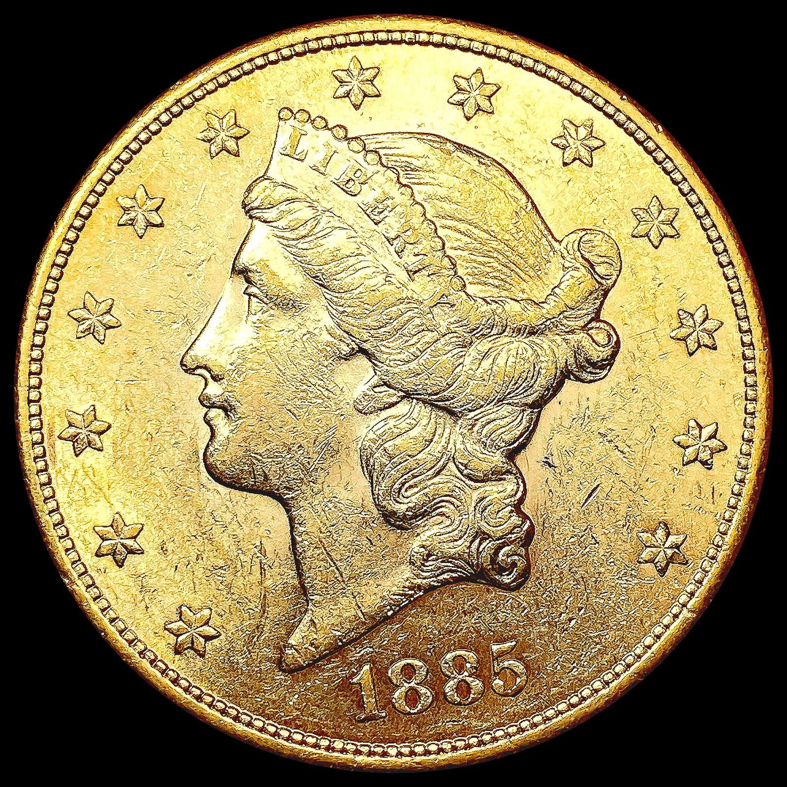1885-S $20 Gold Double Eagle CHOICE AU (1 of 2)