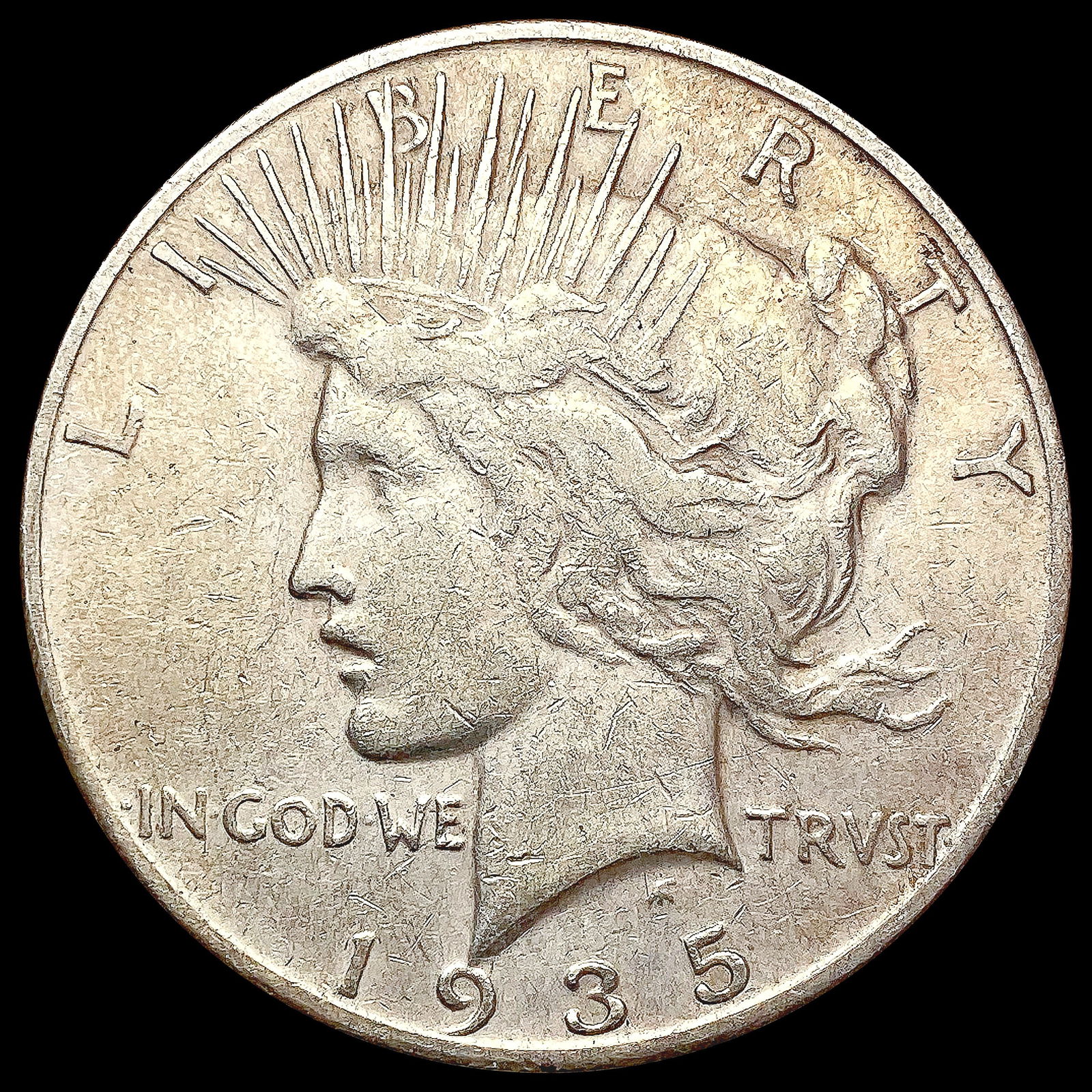 1935-S Silver Peace Dollar NEARLY UNCIRCULATED (1 of 2)