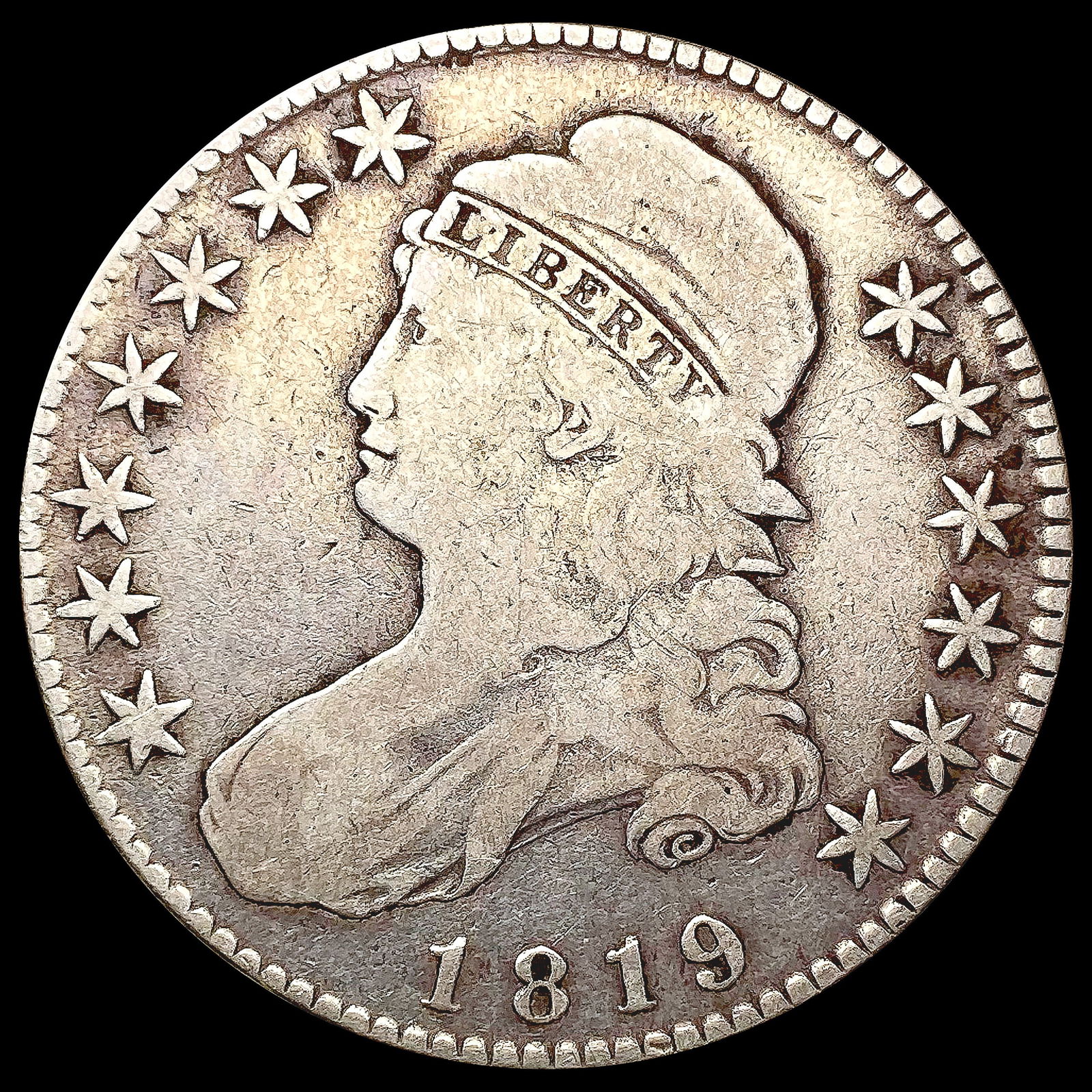 1819 Capped Bust Half Dollar NICELY CIRCULATED (1 of 2)