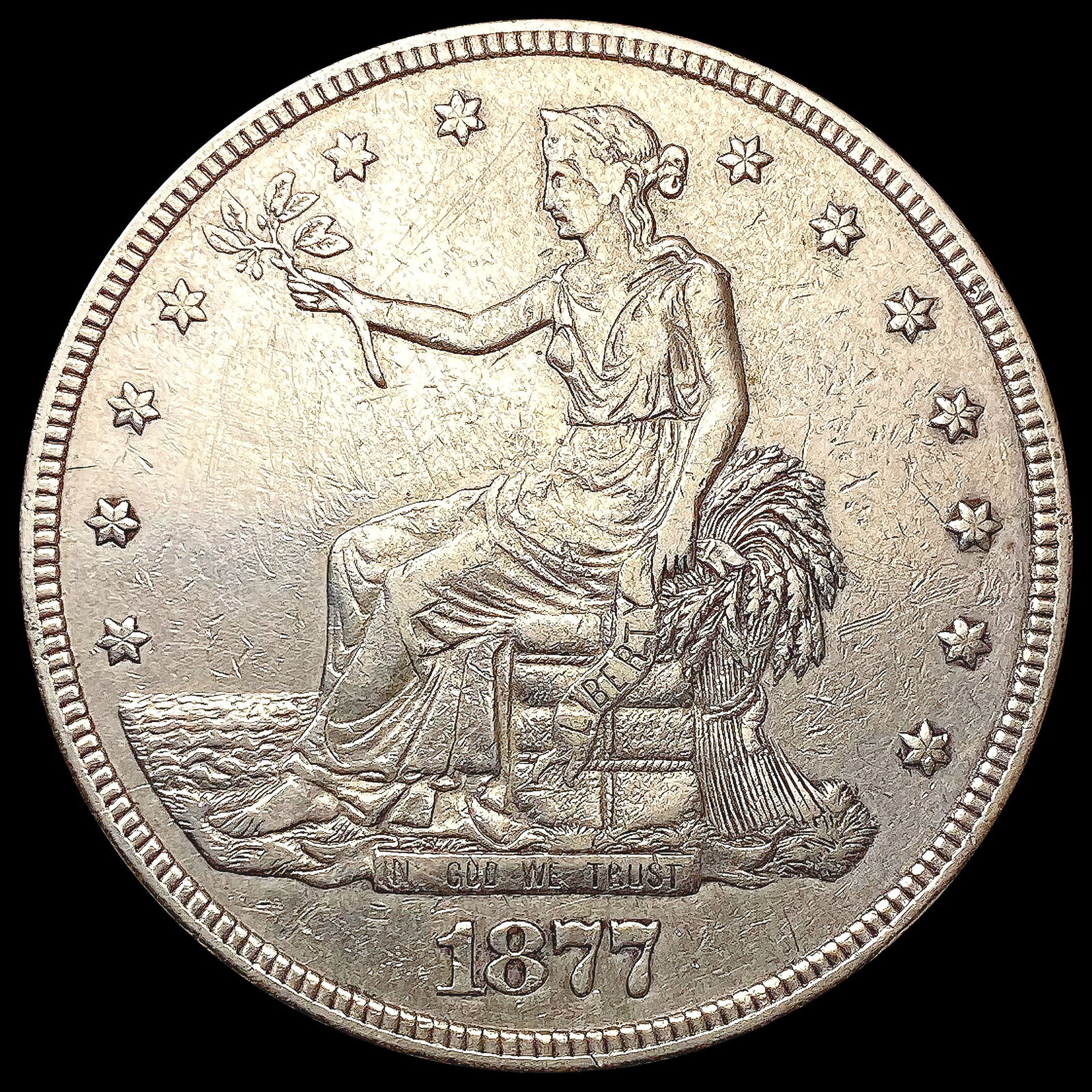1877 Silver Trade Dollar CLOSELY UNCIRCULATED (1 of 2)