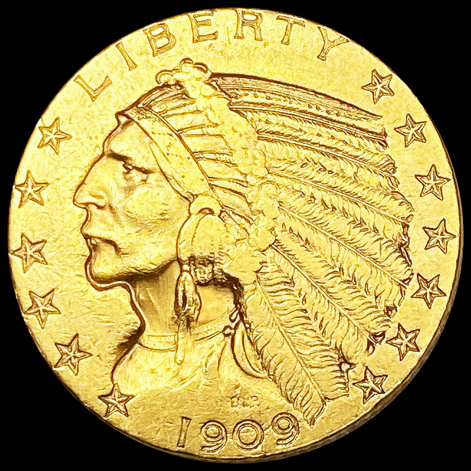 1909-D $5 Gold Half Eagle NEARLY UNCIRCULATED (1 of 2)