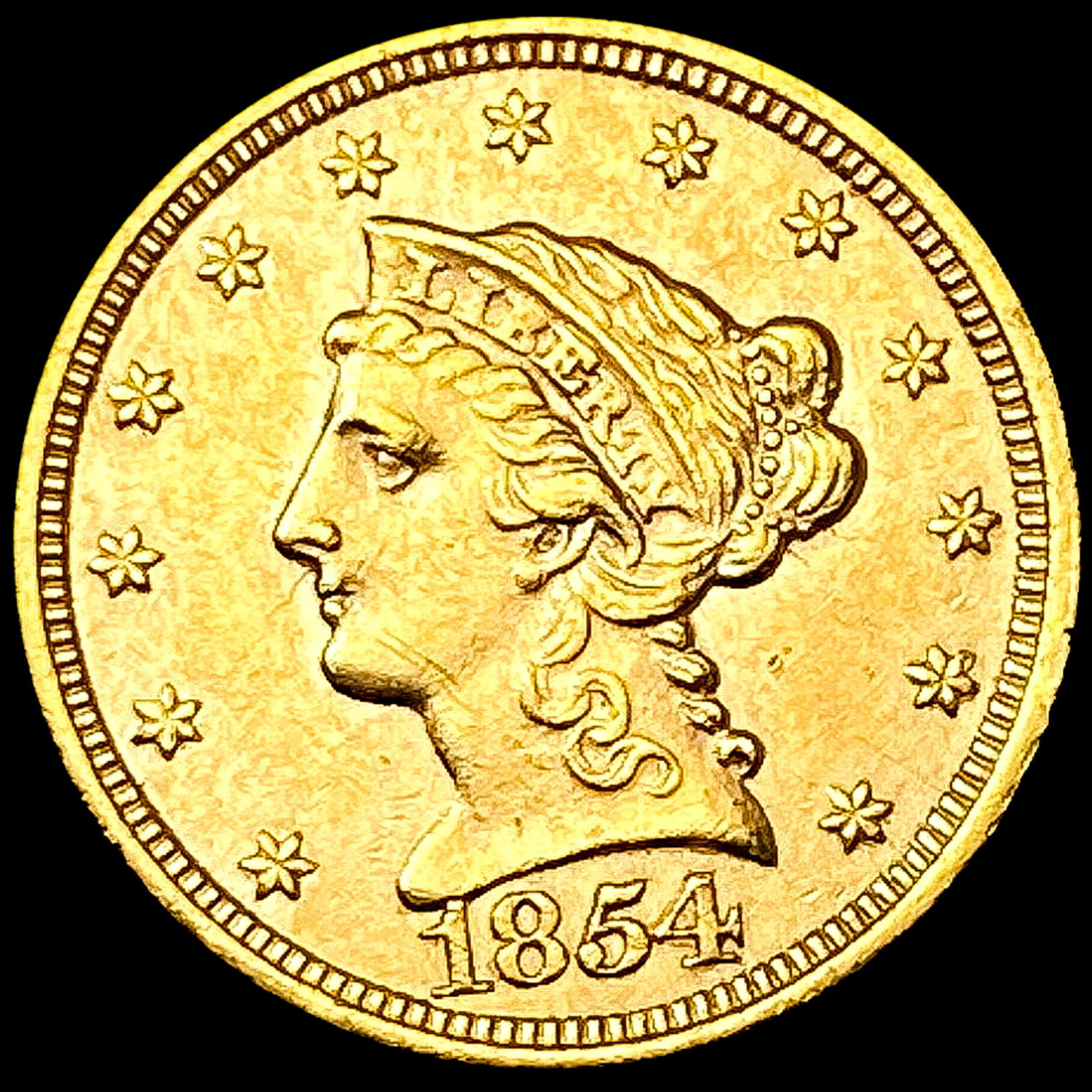 1854 $2.50 Gold Quarter Eagle UNCIRCULATED (1 of 2)