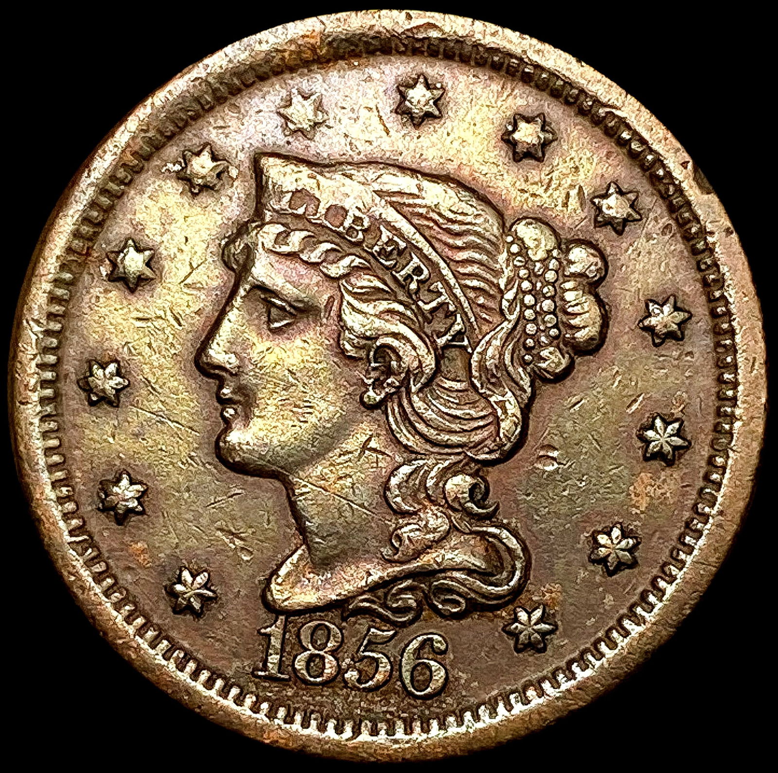 1856 Braided Hair Large Cent CLOSELY UNCIRCULATED (1 of 2)
