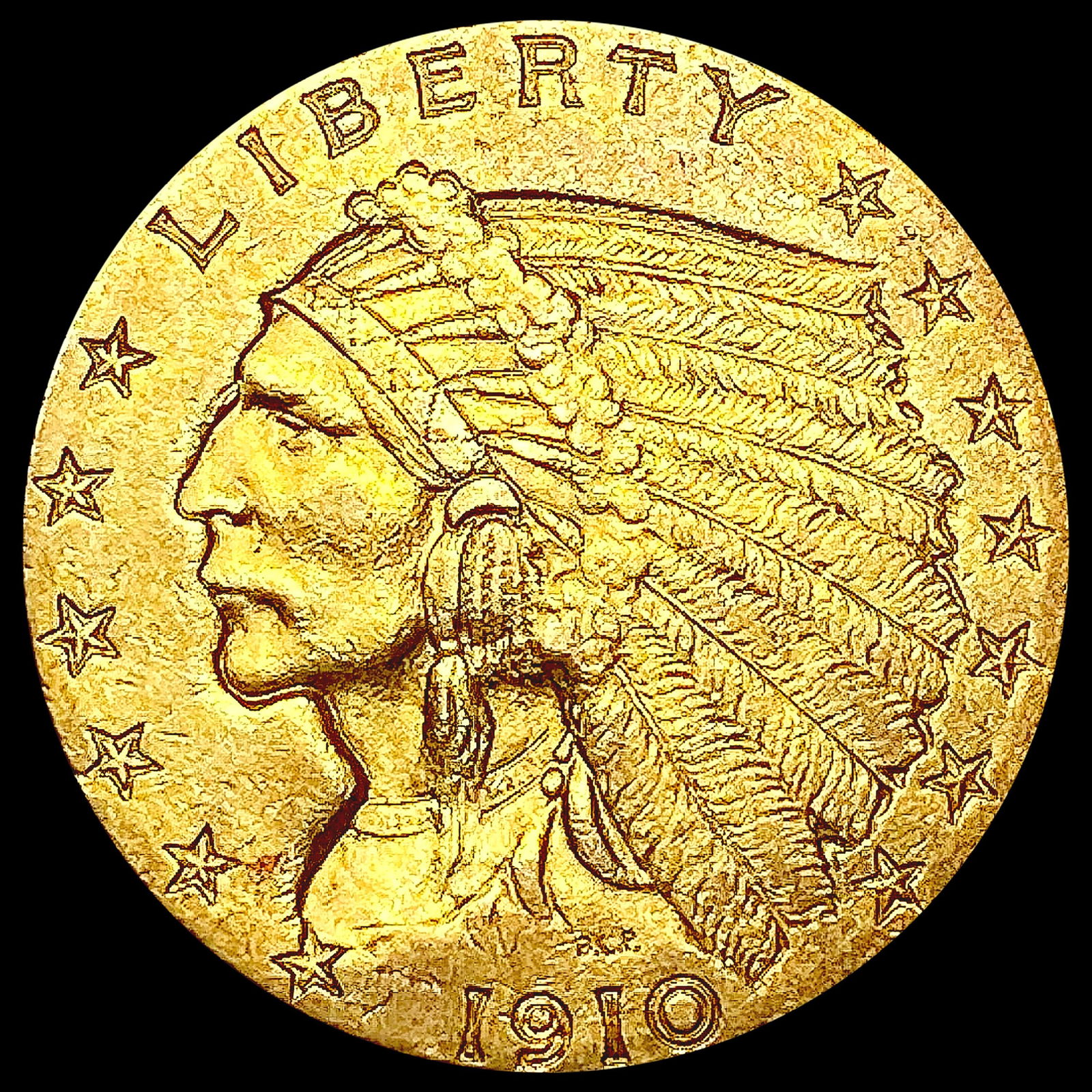 1910 $2.50 Gold Quarter Eagle CLOSELY UNCIRCULATED (1 of 2)