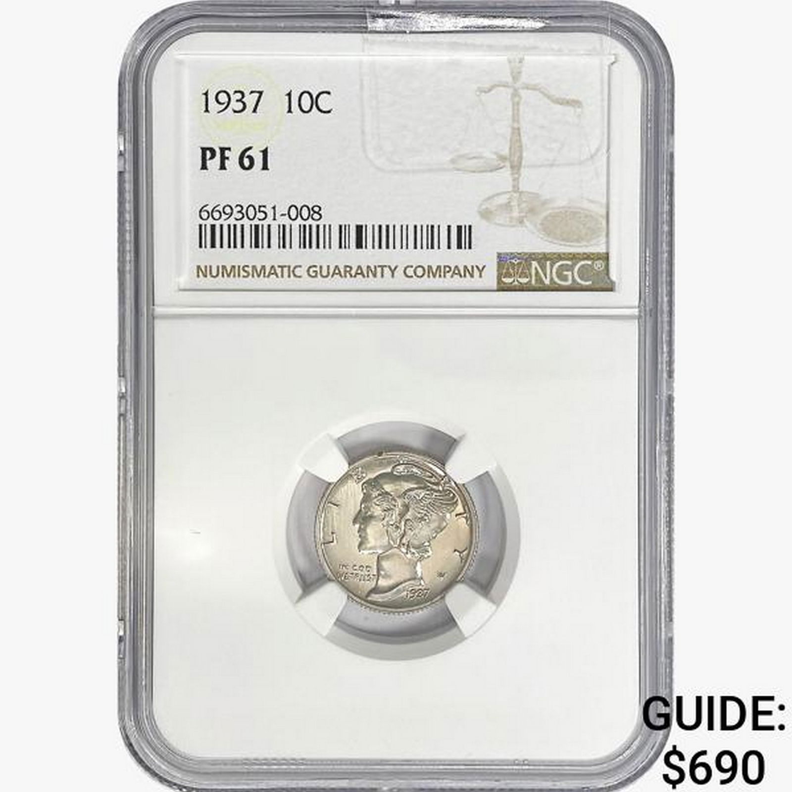 1937 Mercury Silver Dime NGC PF61 (1 of 2)