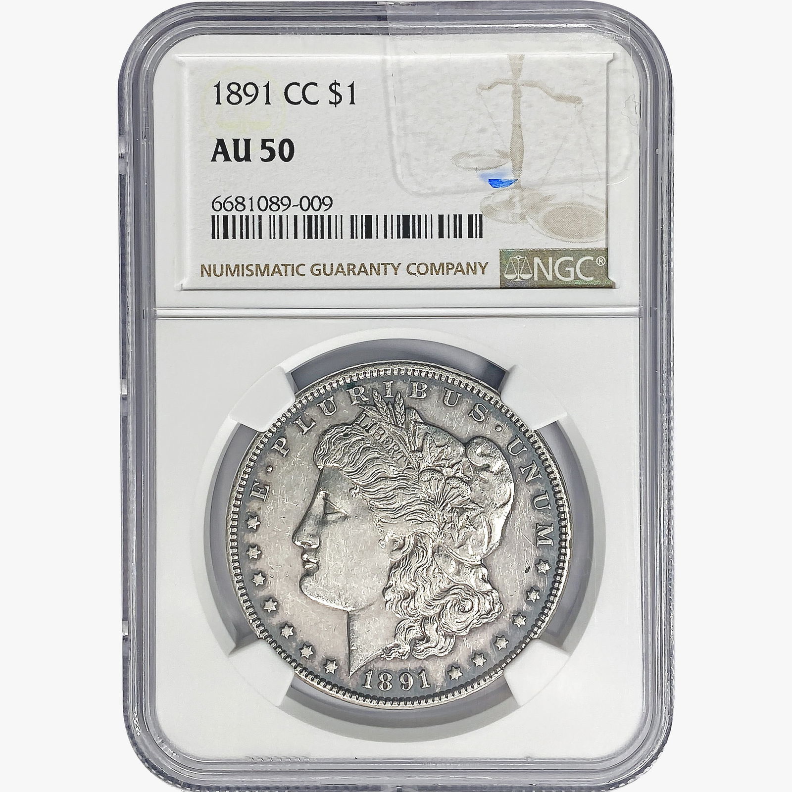 1891-CC Morgan Silver Dollar NGC AU50 (1 of 2)