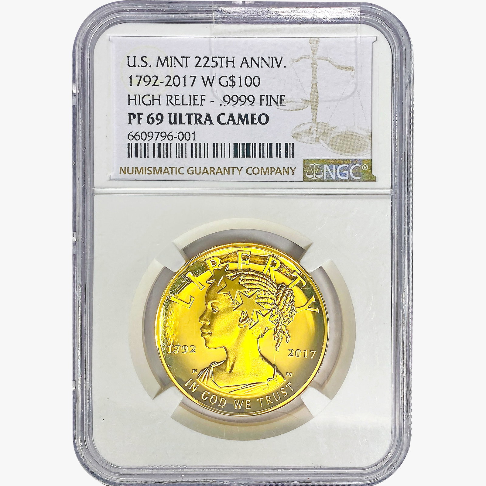 2017W 1oz. Gold $100 225th ANNIV. NGC PF69 UC HR (1 of 2)
