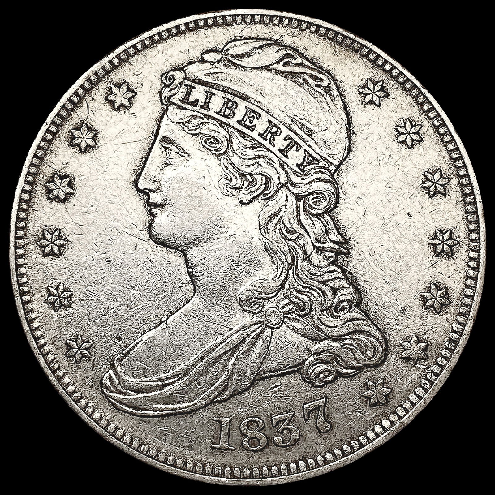 1837 Capped Bust Half Dollar CLOSELY UNCIRCULATED (1 of 2)