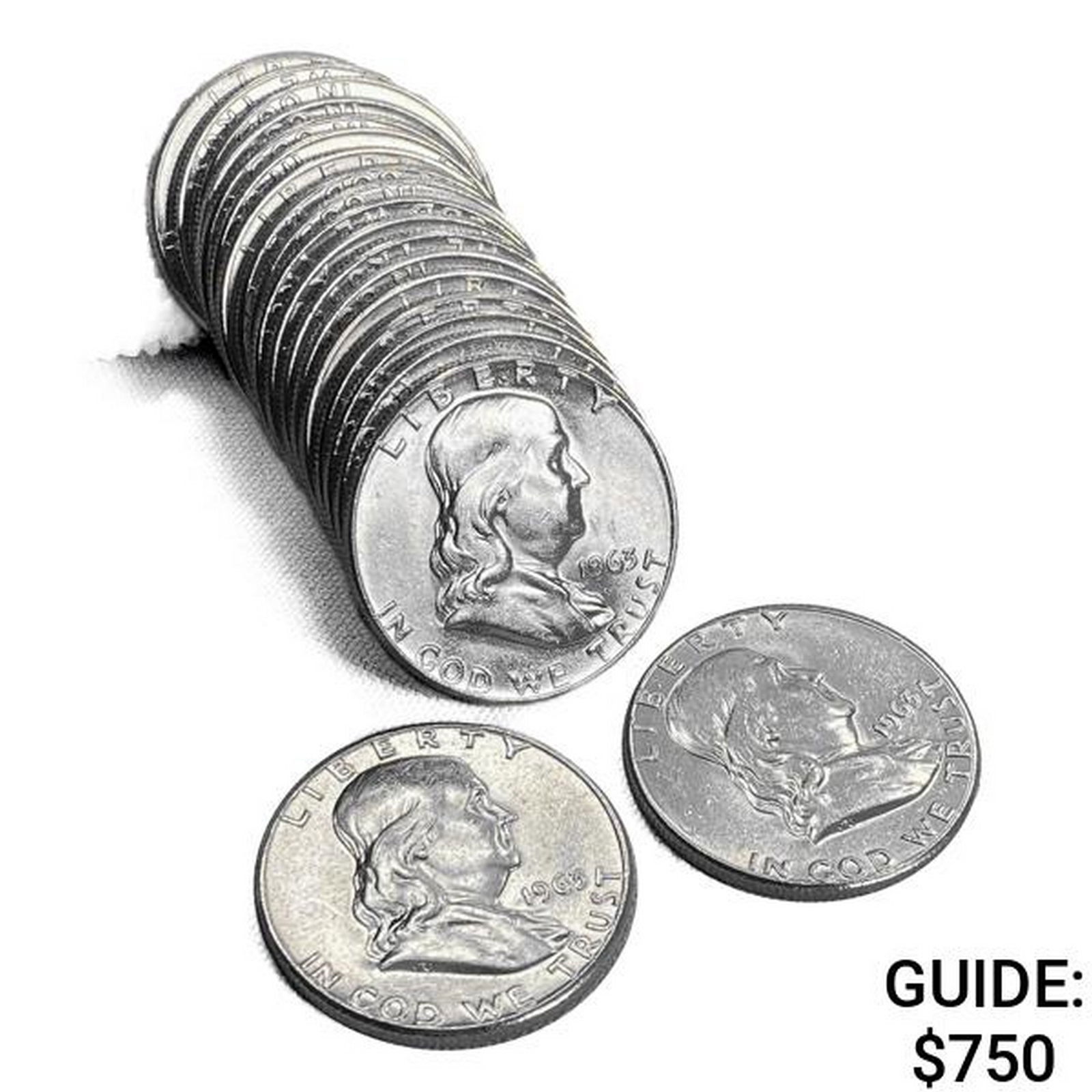 1963 Unc. Rll of Franklin Half Dollars [20 Coins] (1 of 4)