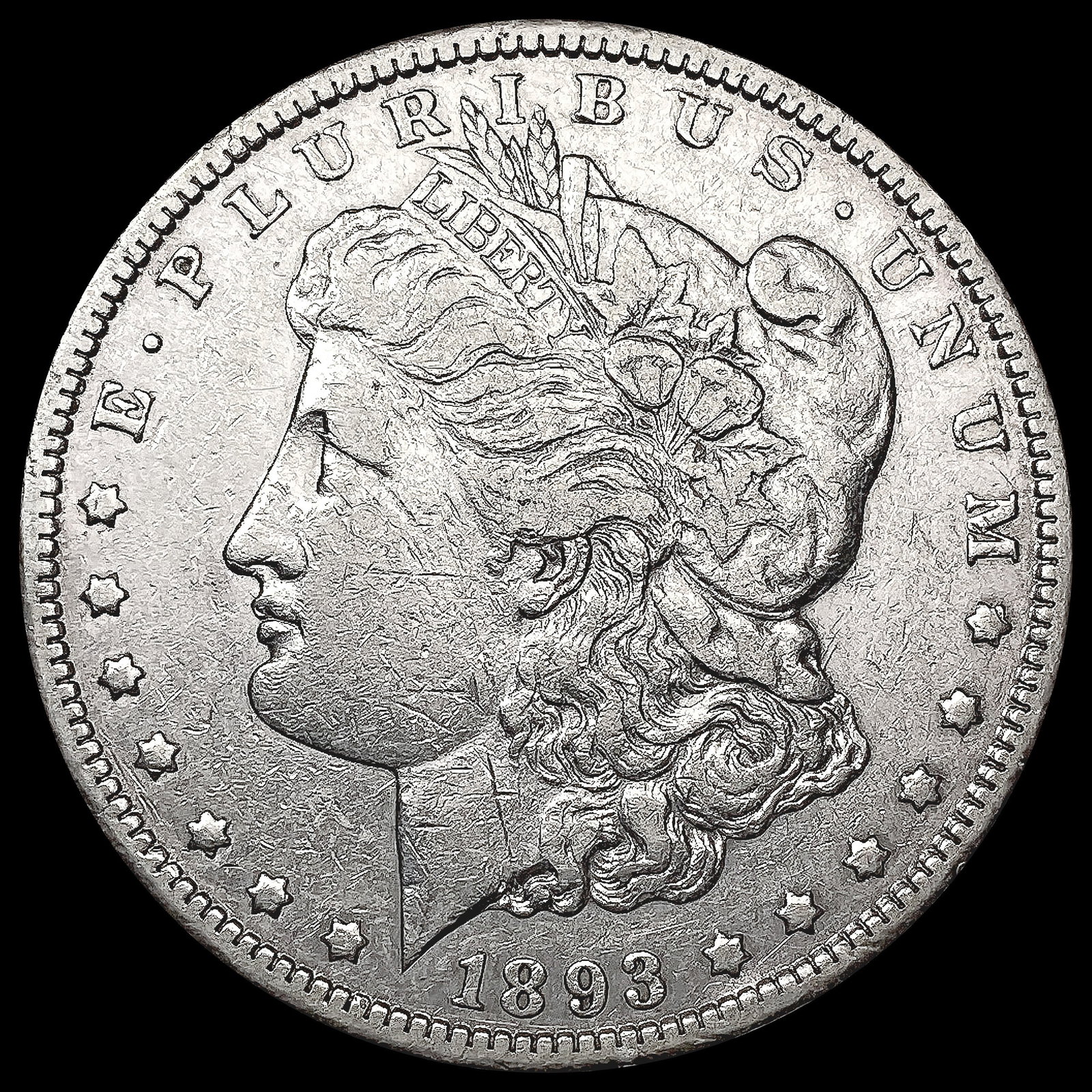 1893-CC Morgan Silver Dollar ABOUT UNCIRCULATED (1 of 2)