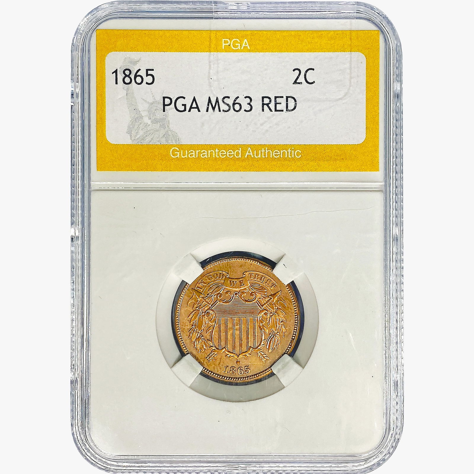 1865 Two Cent Piece PGA MS63 RED (1 of 2)