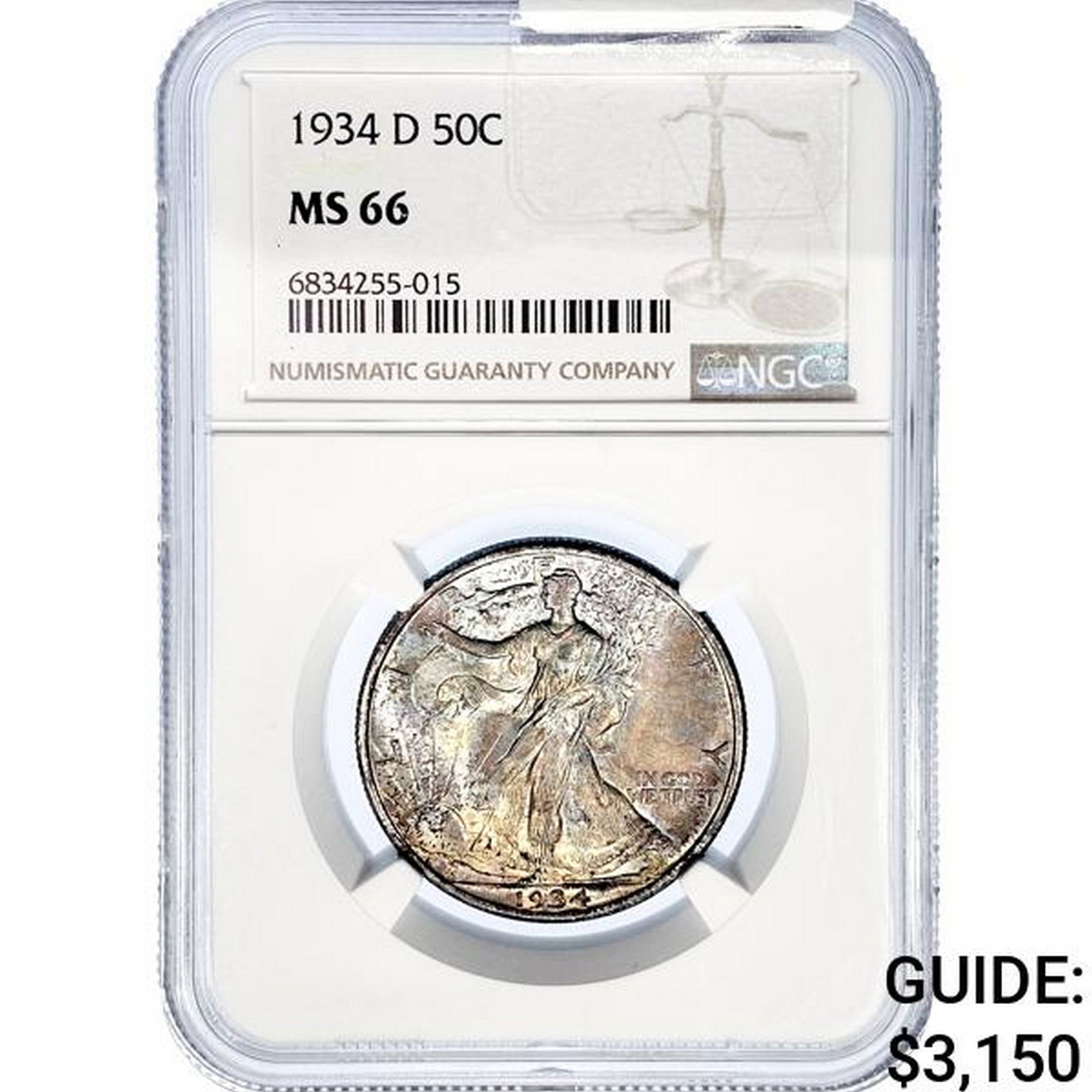1934-D Walking Liberty Half Dollar NGC MS66 (1 of 2)
