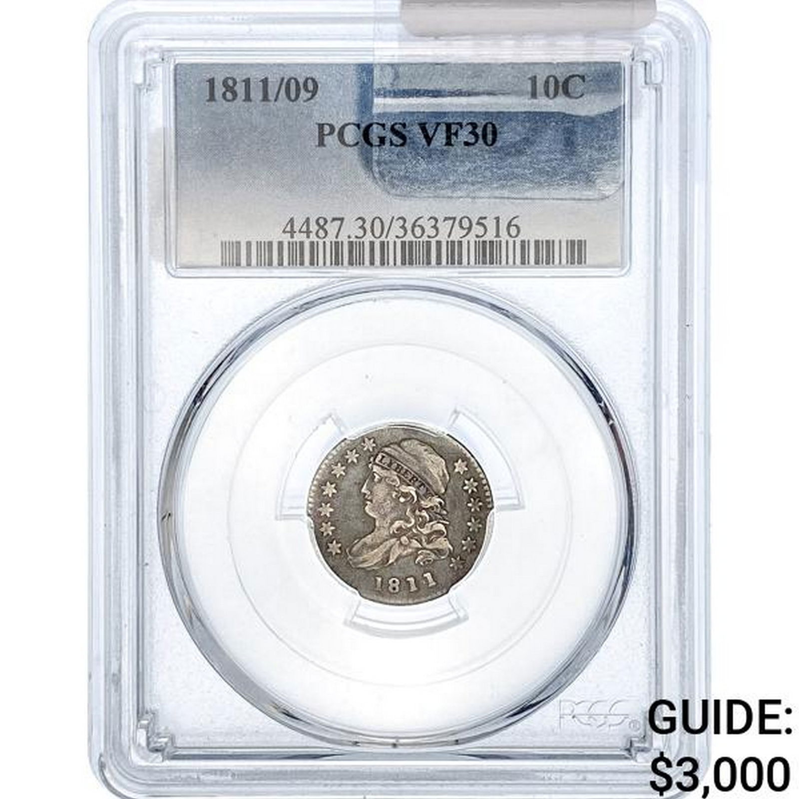 1811/09 Capped Bust Dime PCGS VF30 (1 of 2)