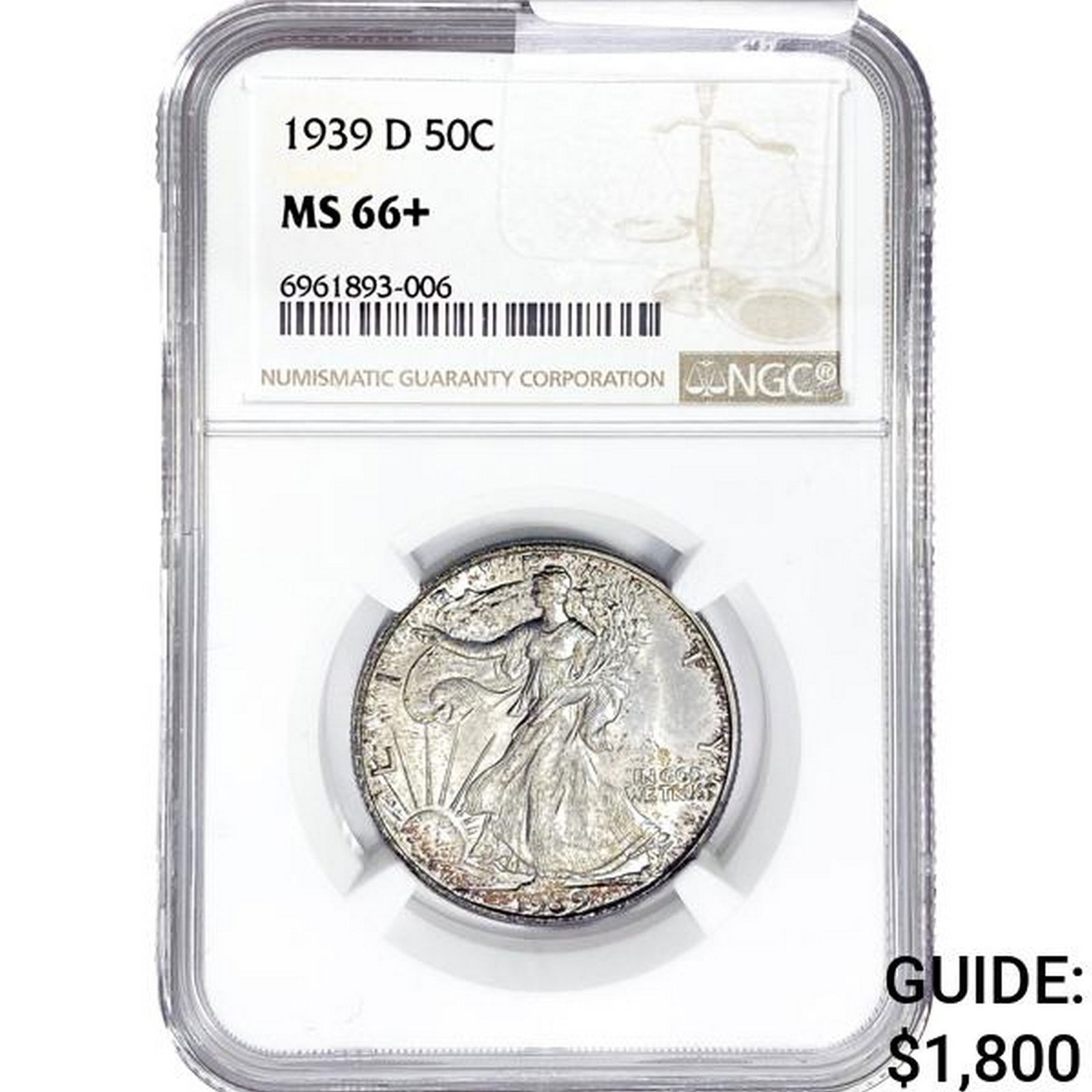 1939-D Walking Liberty Half Dollar NGC MS66+ (1 of 2)