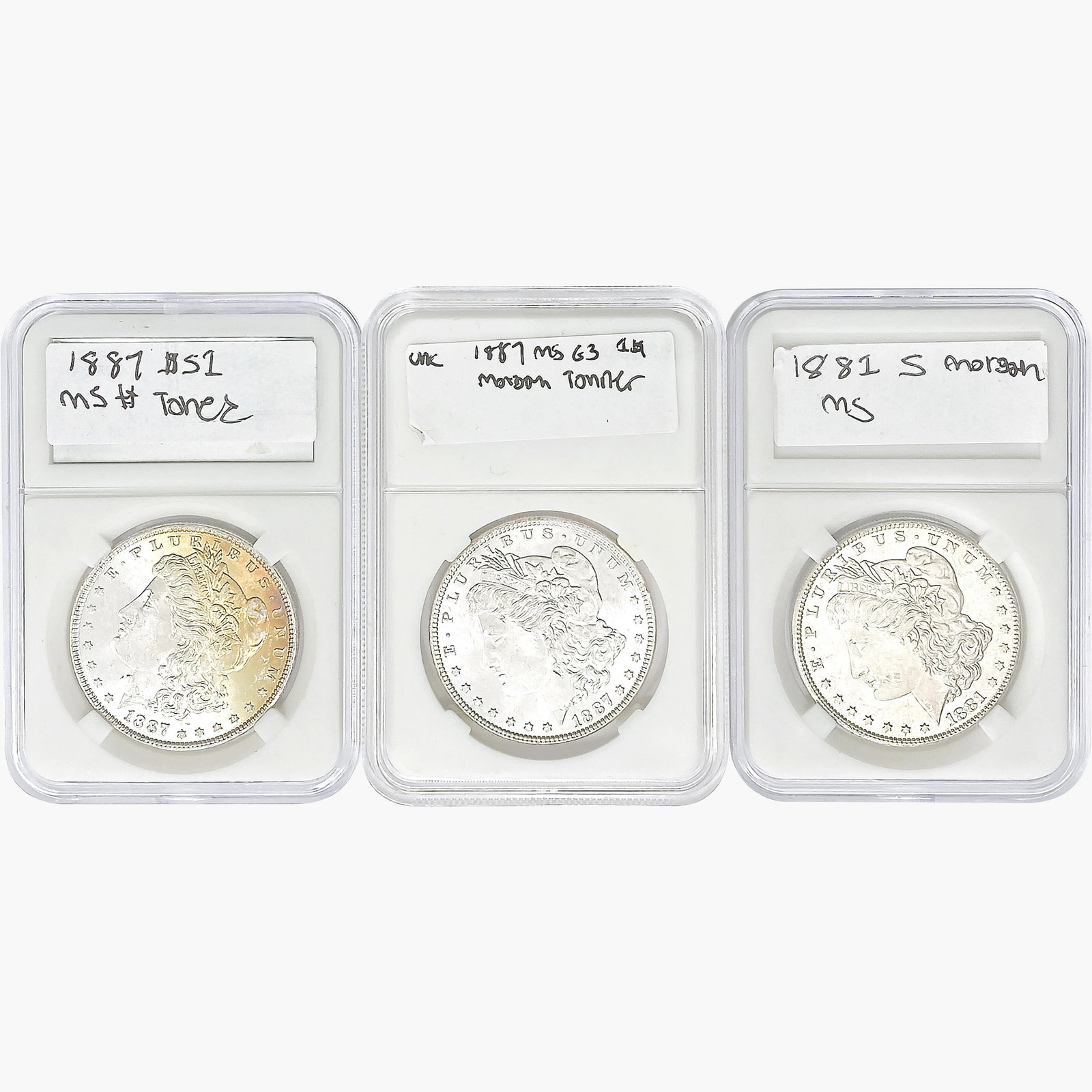 1881&1887 [3] Morgan Silver Dollar  MS (1 of 2)