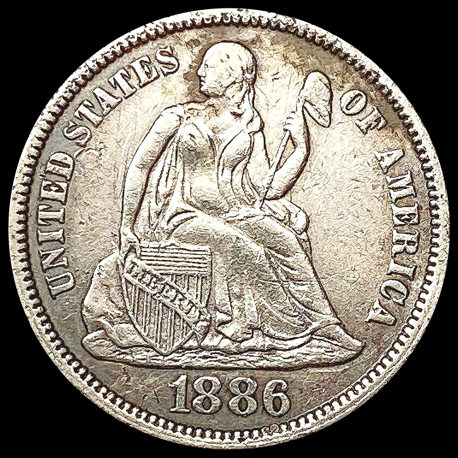 1886 Seated Liberty Dime CLOSELY UNCIRCULATED (1 of 2)