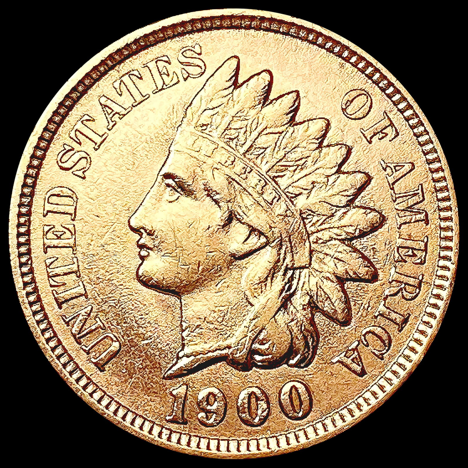 1900 Indian Head Cent CLOSELY UNCIRCULATED (1 of 2)